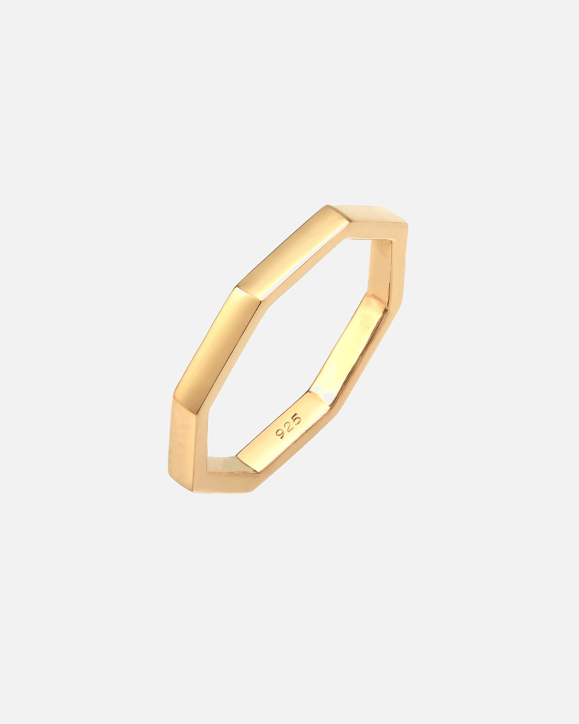 Bague pour Femme Elli Pinky Anneau octogonal Géo look 925 Argent 50