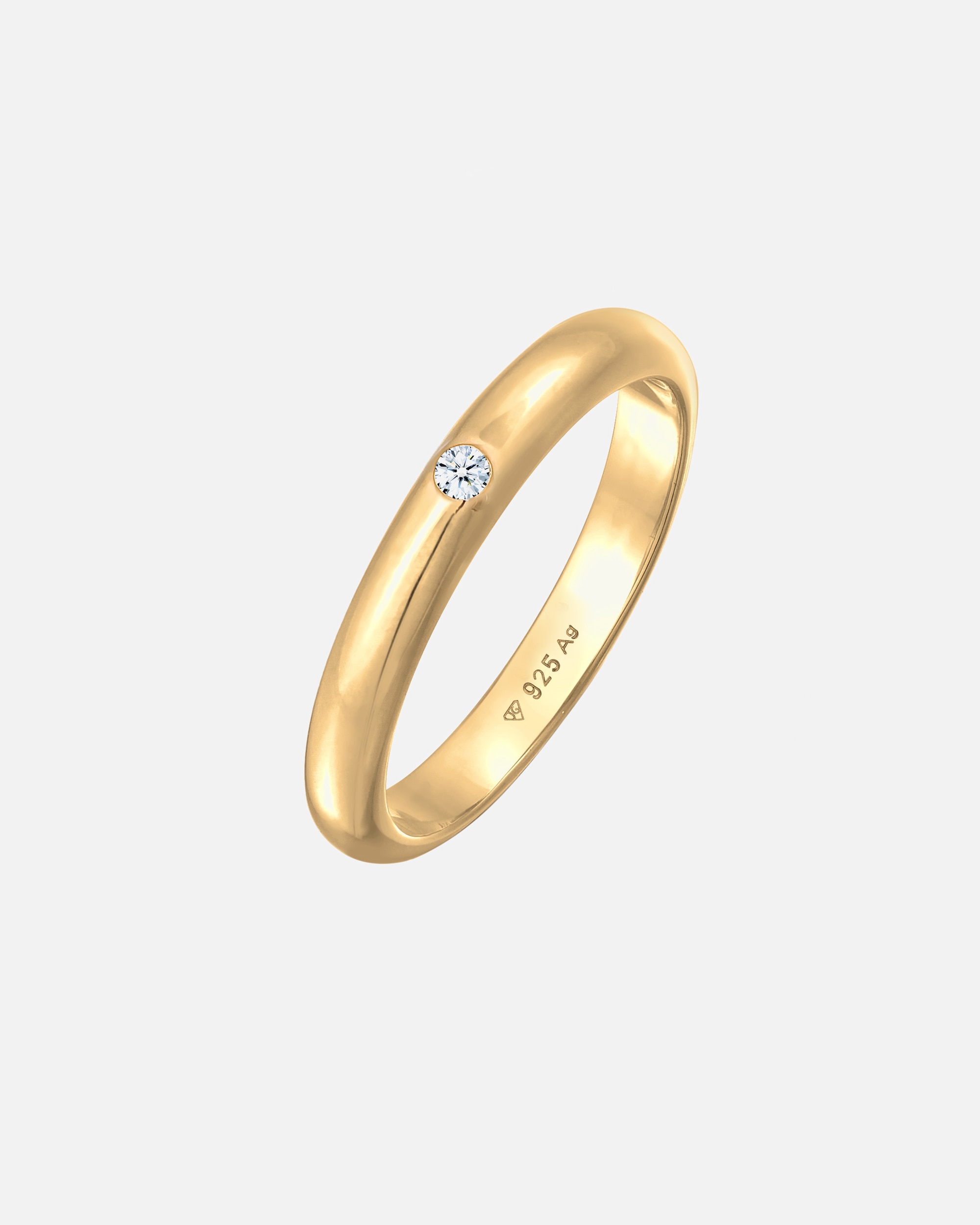 Bague pour Femme Elli DIAMONDS Solitaire classique Diamant 0.03 ct. 925 Argent 52