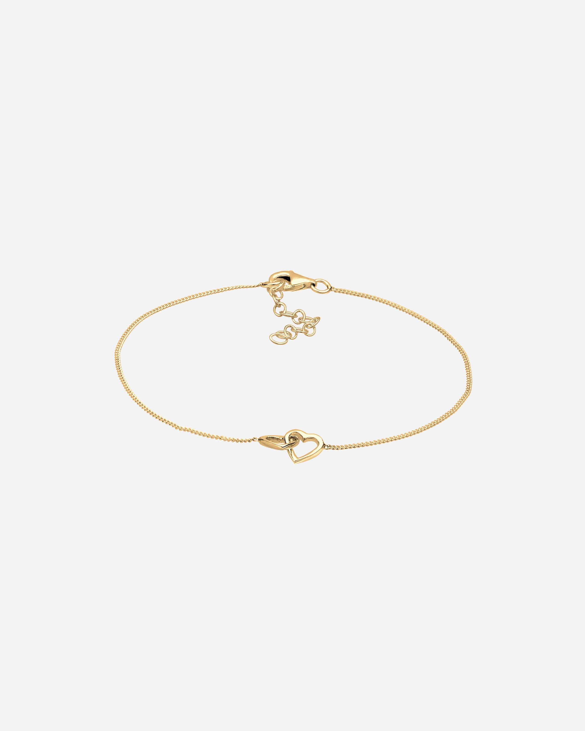 Bracelet pour Femme Elli Femmes Cœur Entrelacé Connexion en Argent Sterling 925 Plaqué Or 19