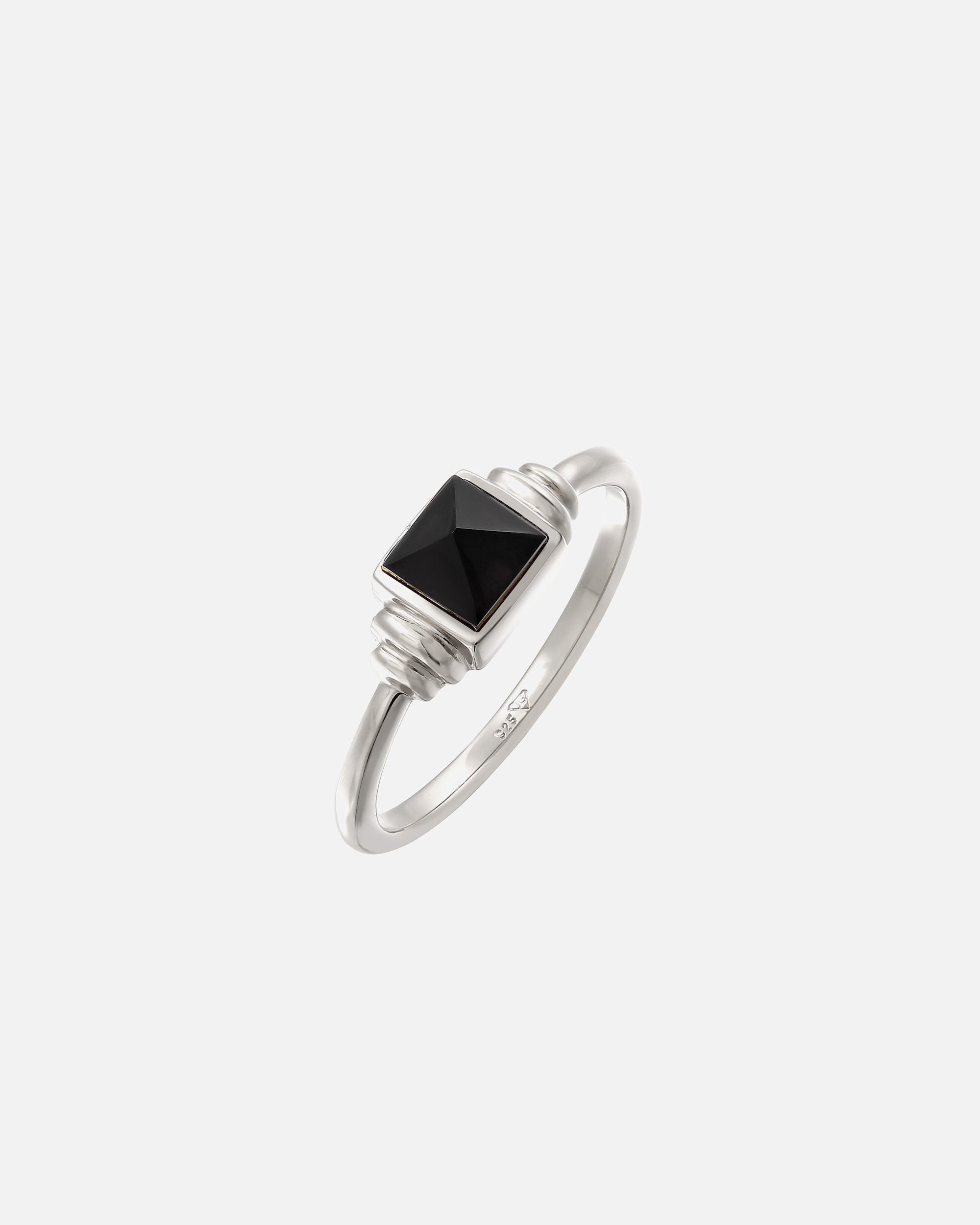 Bague pour Femme Elli PREMIUM Onyx Quadrat Vintage 925 Silber 54