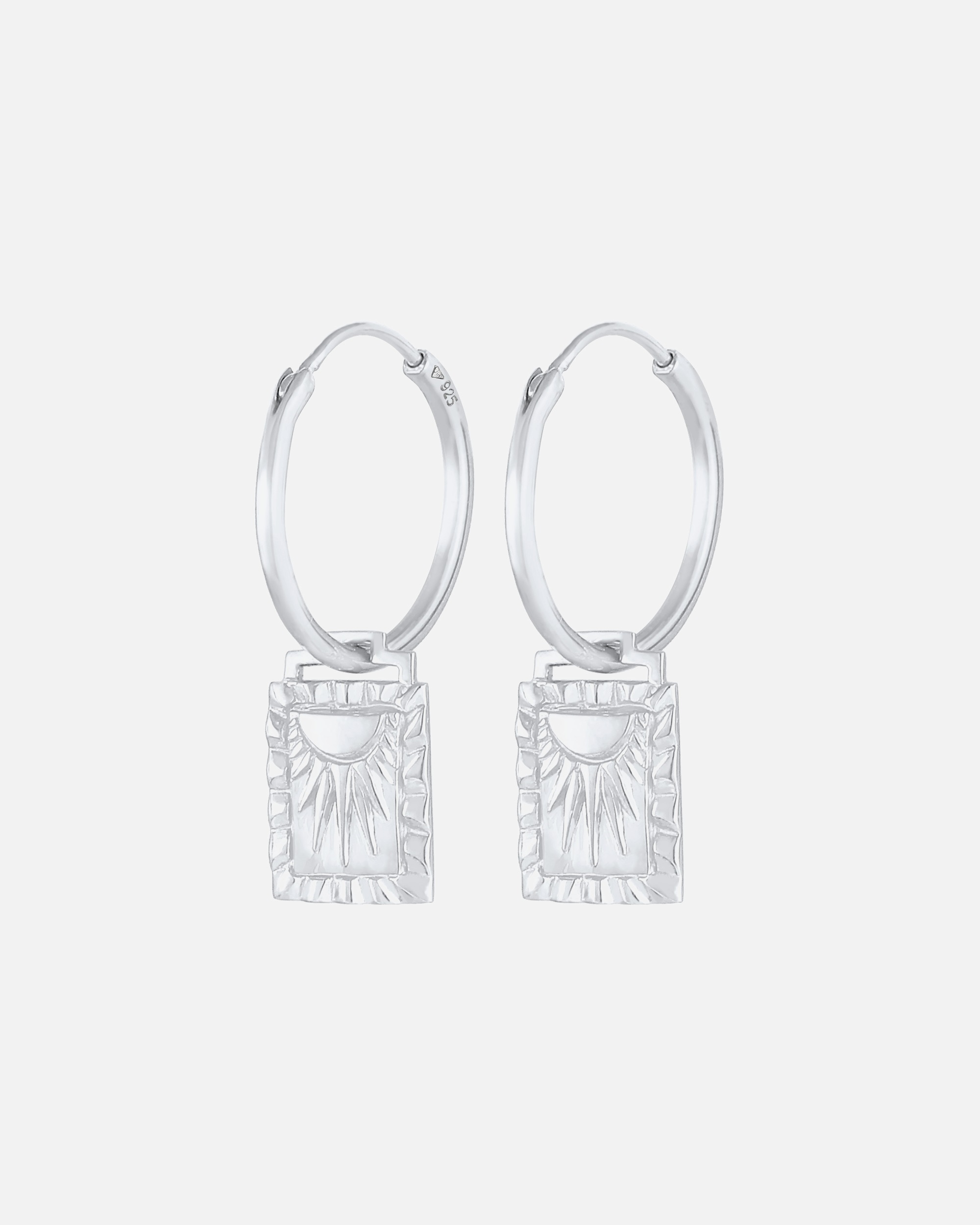 Boucles d'oreilles pour Femme Elli Pendentif créole pour dames Pièce de monnaie Vintage Sun en 925/1000 argent massif silberfarben