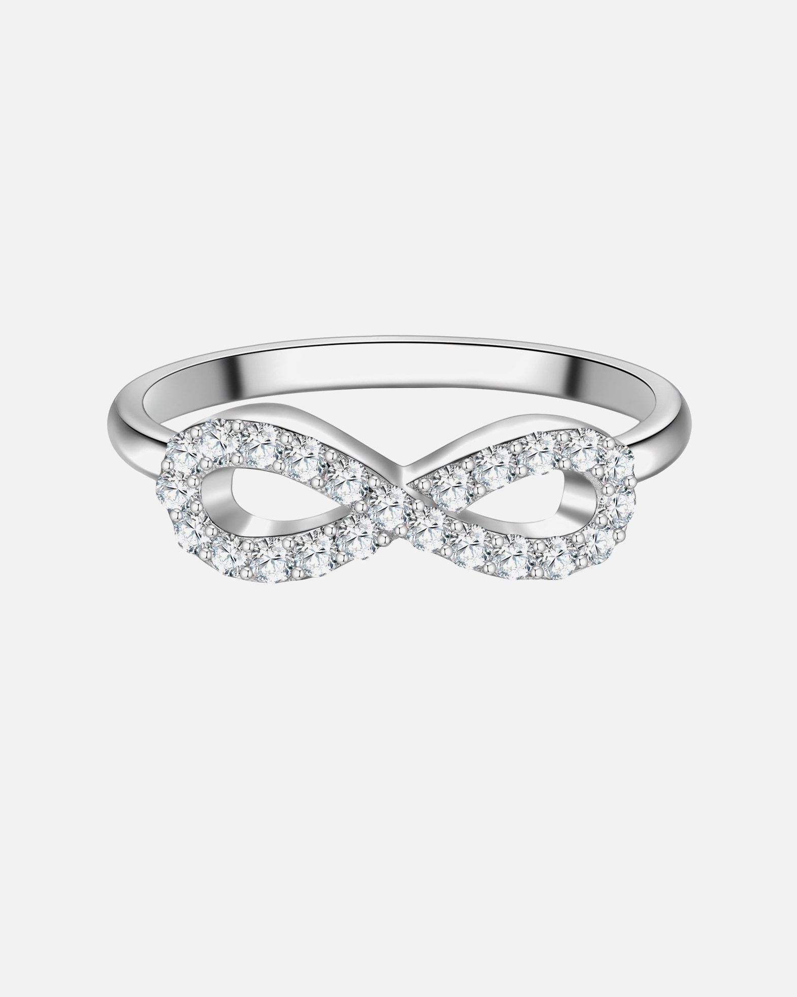 Bague pour Femme Trilani Bague Infinity en Argent Sterling en argent avec Zirconium 54