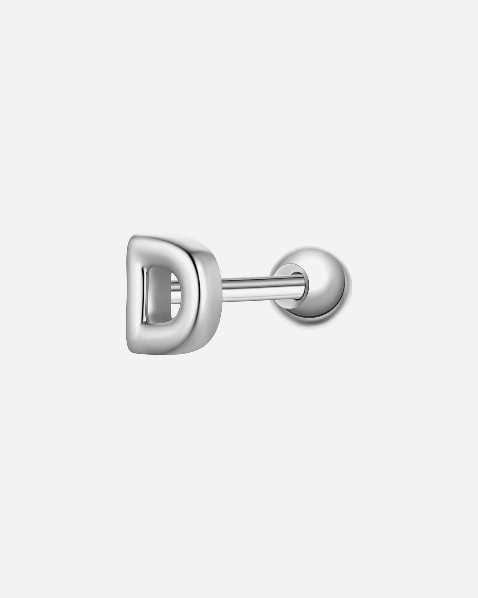 Boucles d'oreilles pour Femme Glanzstücke München Piercing Lettre D en argent sterling en argent 4,2 mm