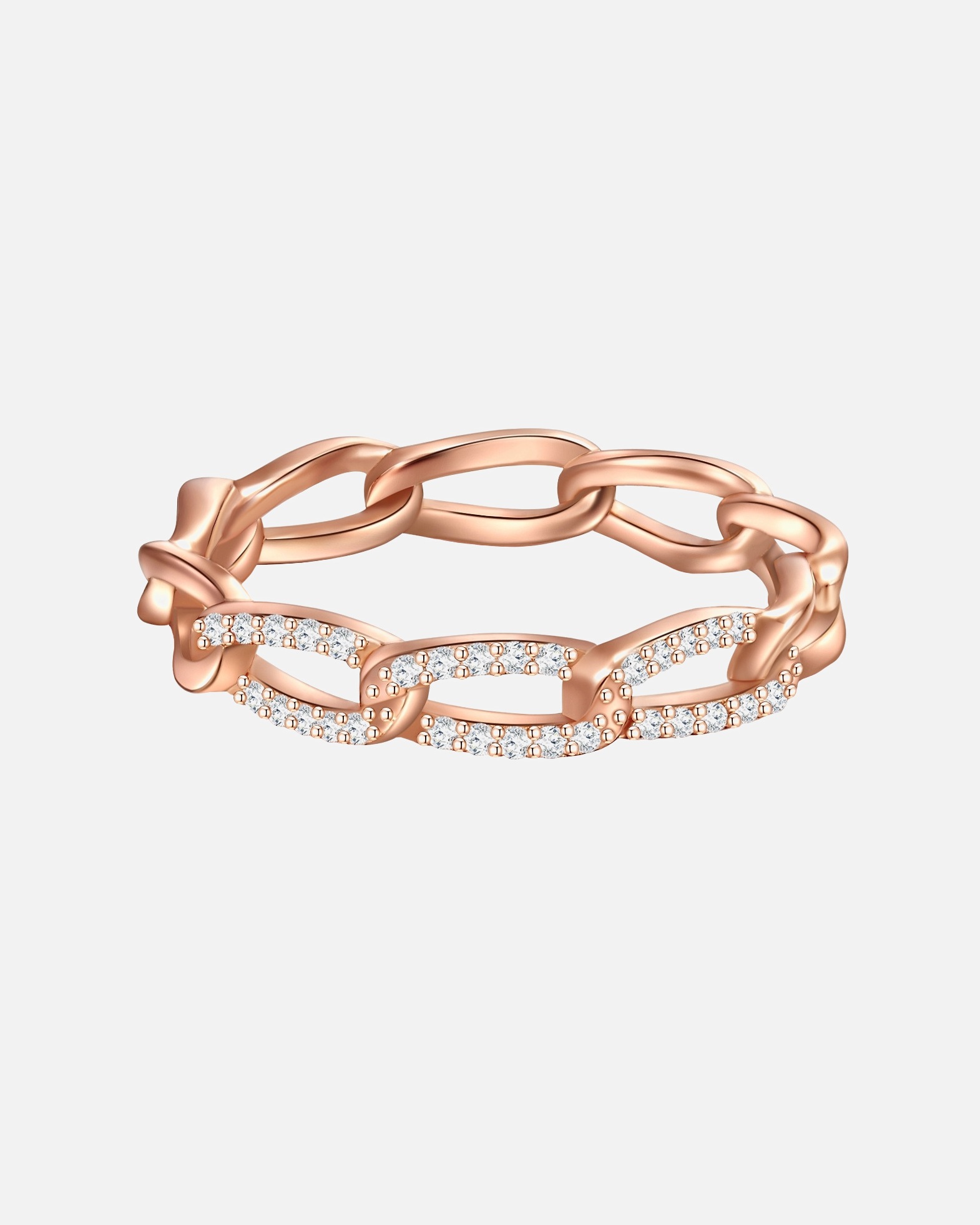 Bague pour Femme Bague en argent Argent sterling Oxyde de zirconium (CZ) en Or rose 48