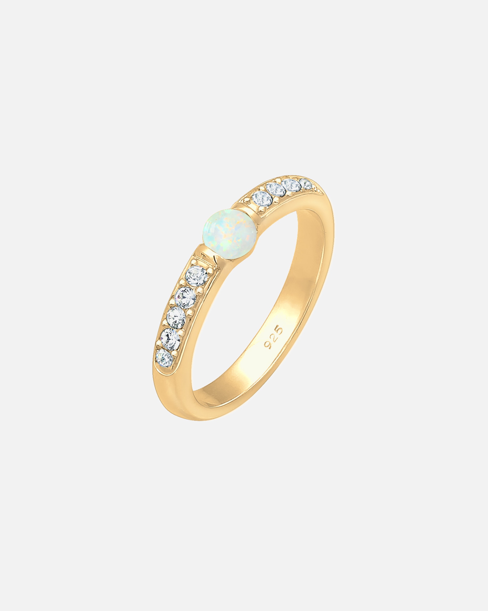 Bague pour Femme Elli PREMIUM Cristaux d'opale Edel Sparkle Argent 925 52