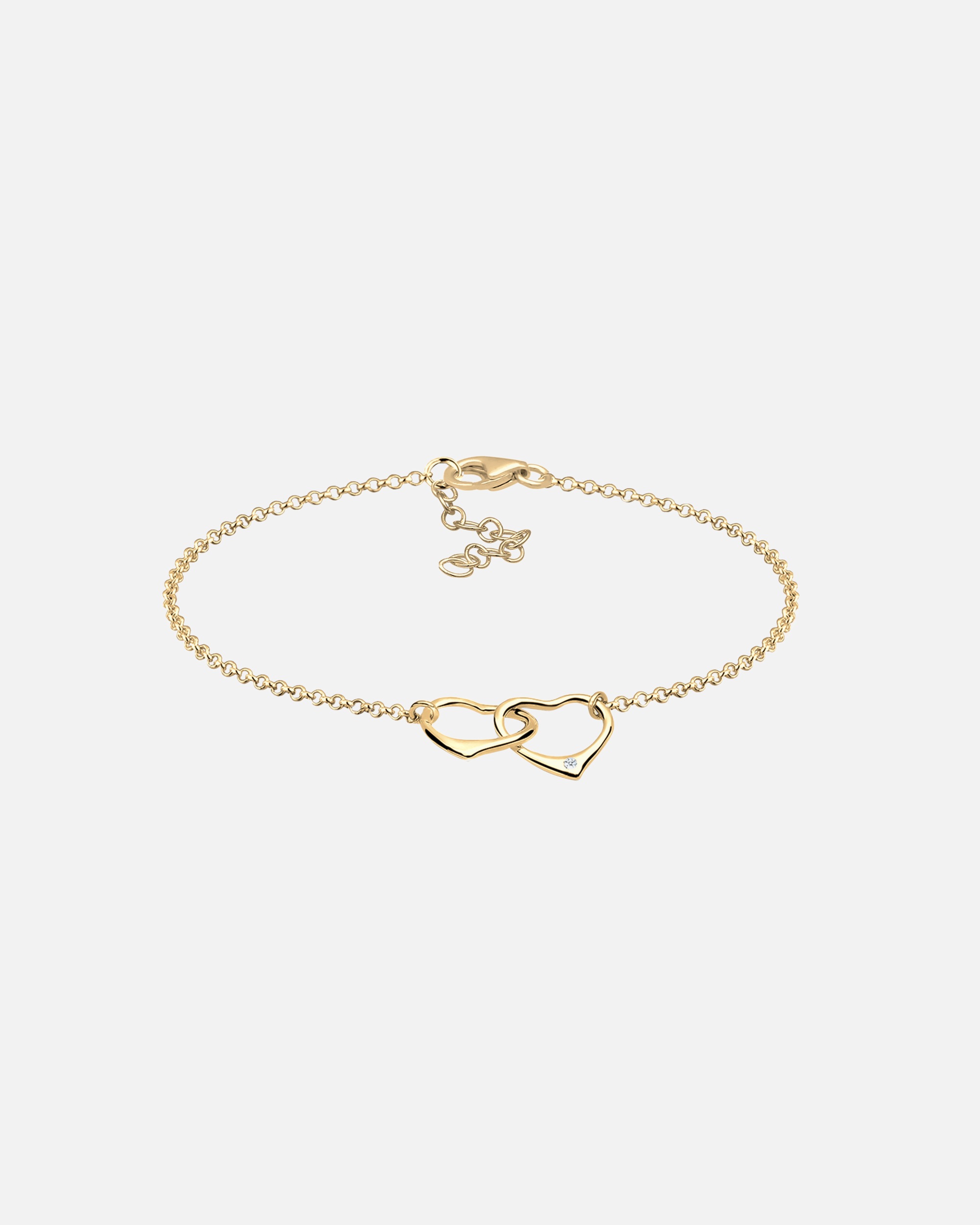 Bracelet pour Femme Elli DIAMONDS Cœur Amour Diamant (0.015 ct.) Argent 925 16