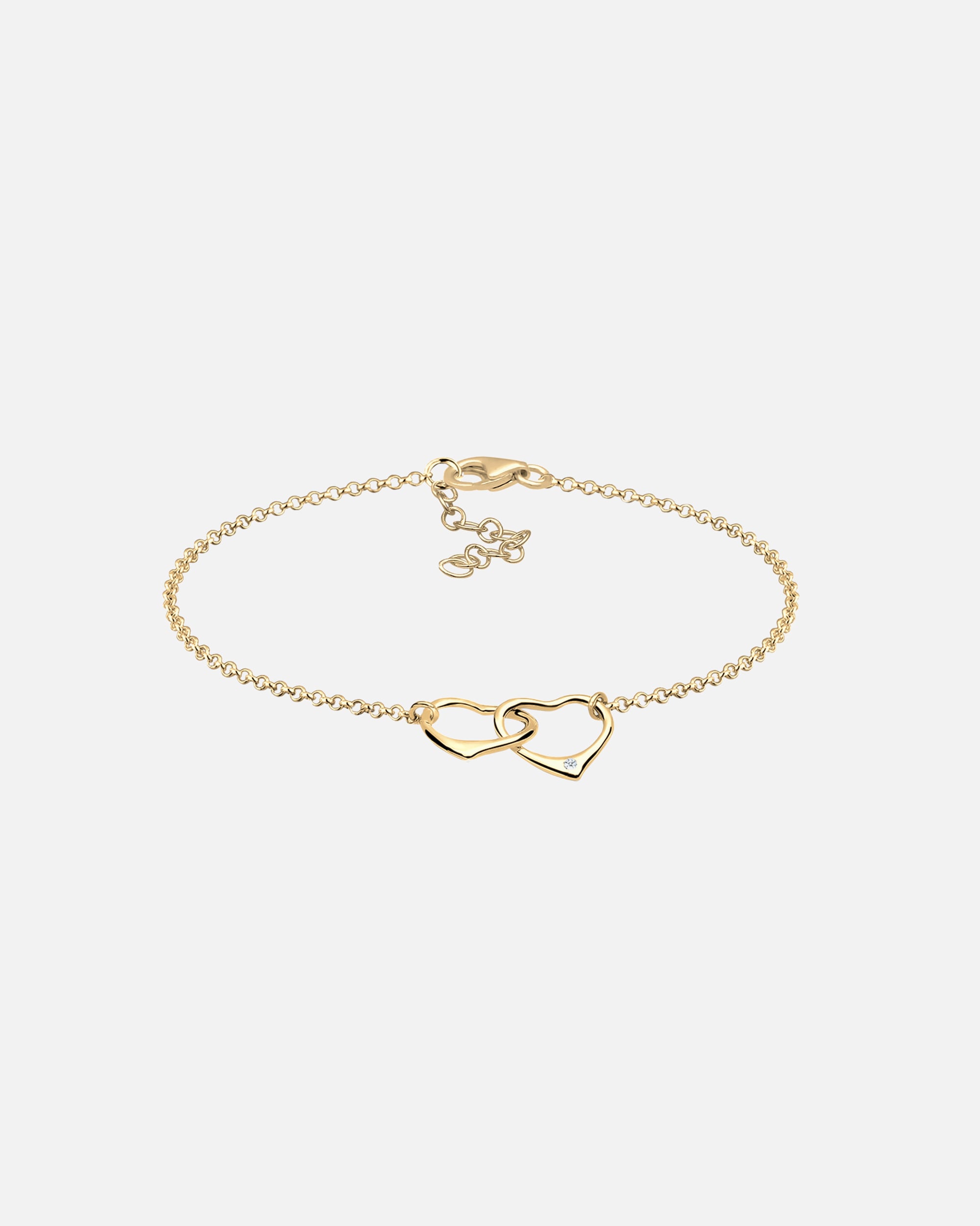 Bracelet pour Femme Elli DIAMONDS Femmes coeur entrelacé amour avec diamant (0.015 ct.) en argent sterling 925 19