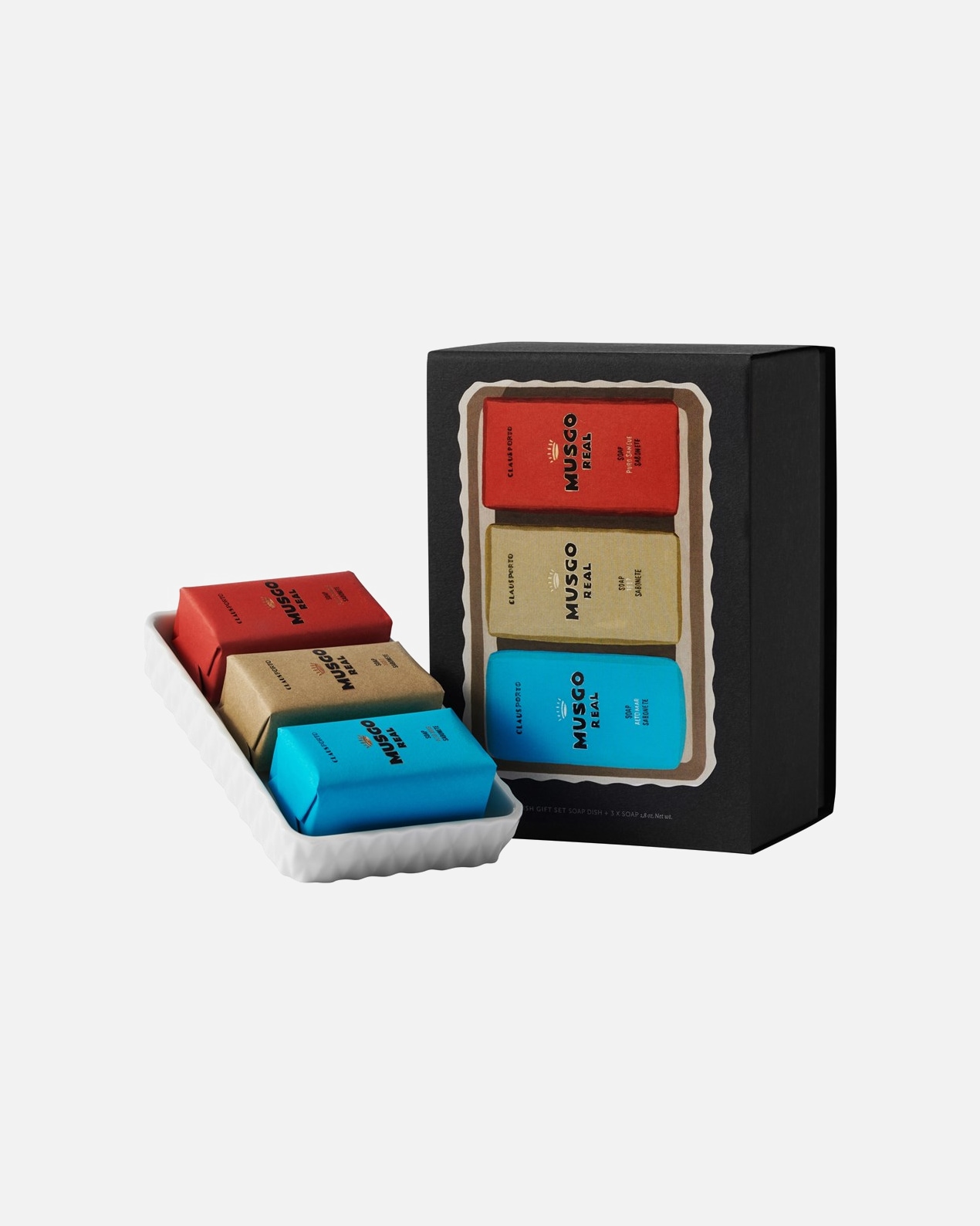 Coffret soin corps pour Unisexe Claus Porto Gift Set Soap Dish & Musgo Real Mini Soaps Gift Set Soap Dish & Musgo Real Mini Soaps