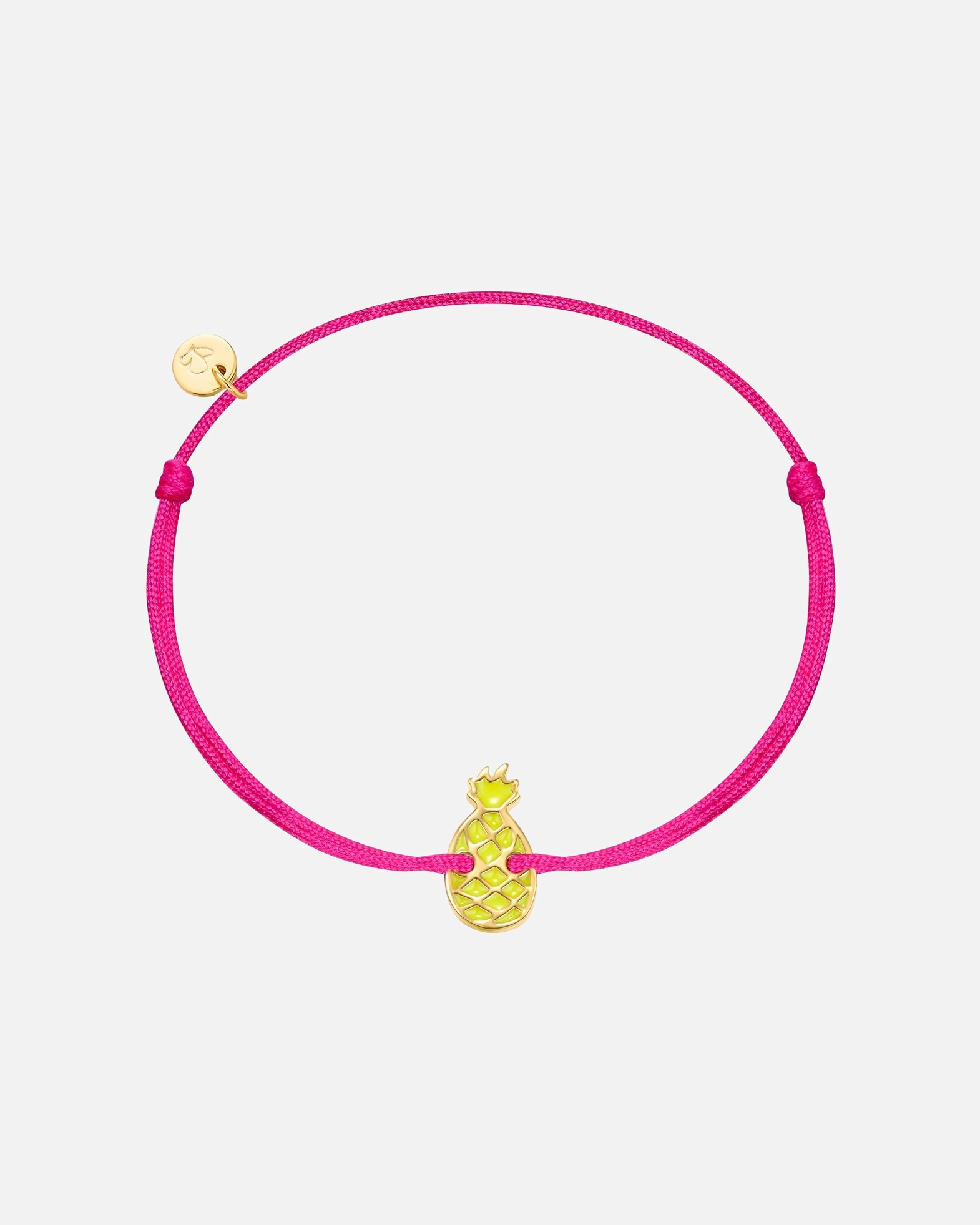 Bracelet pour Femme Glanzstücke München Bracelet Ananas en Textile en Or jaune Réglable 15,0 - 22,0 cm