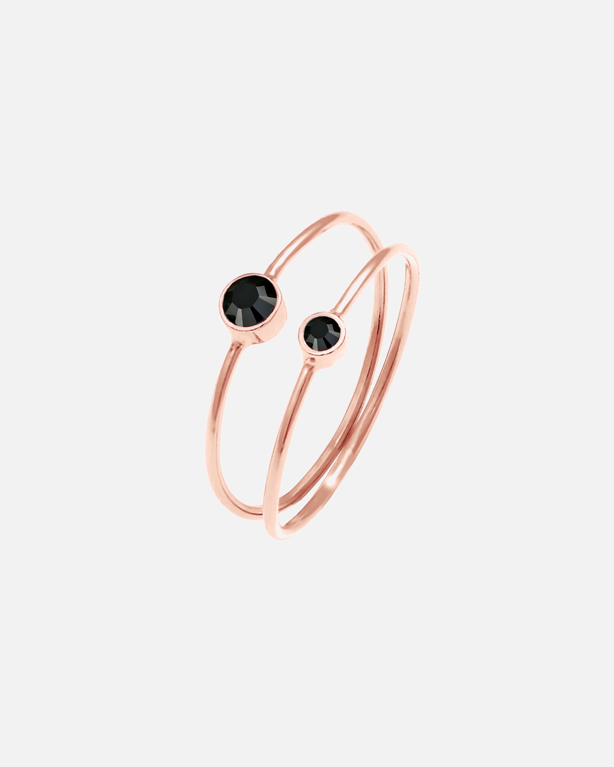 Bague pour Femme Elli Set de 2 Cristaux noirs Argent 925 54