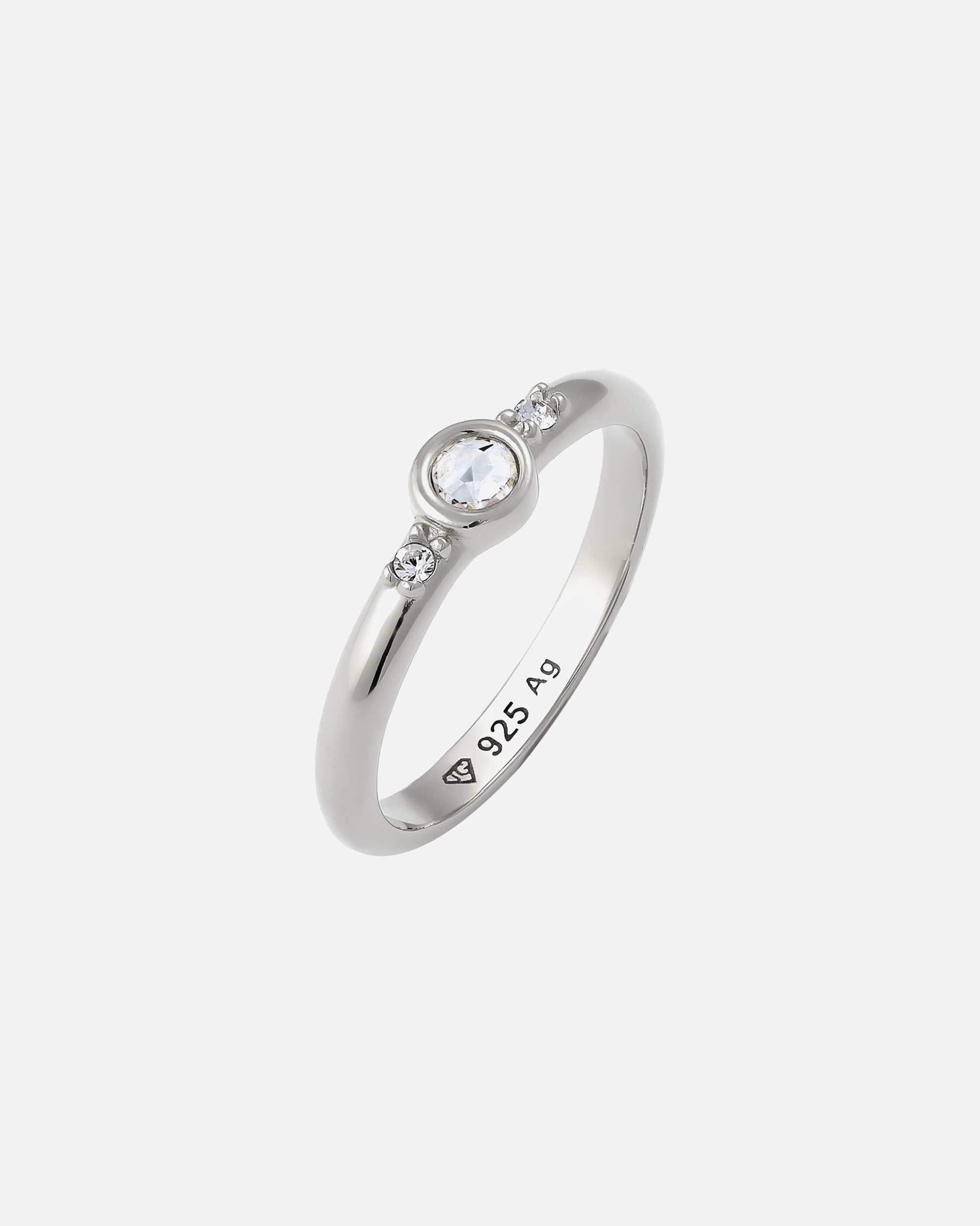 Bague pour Femme Elli Bague Cristaux Verre Blanc 925 Argent Sterling 54