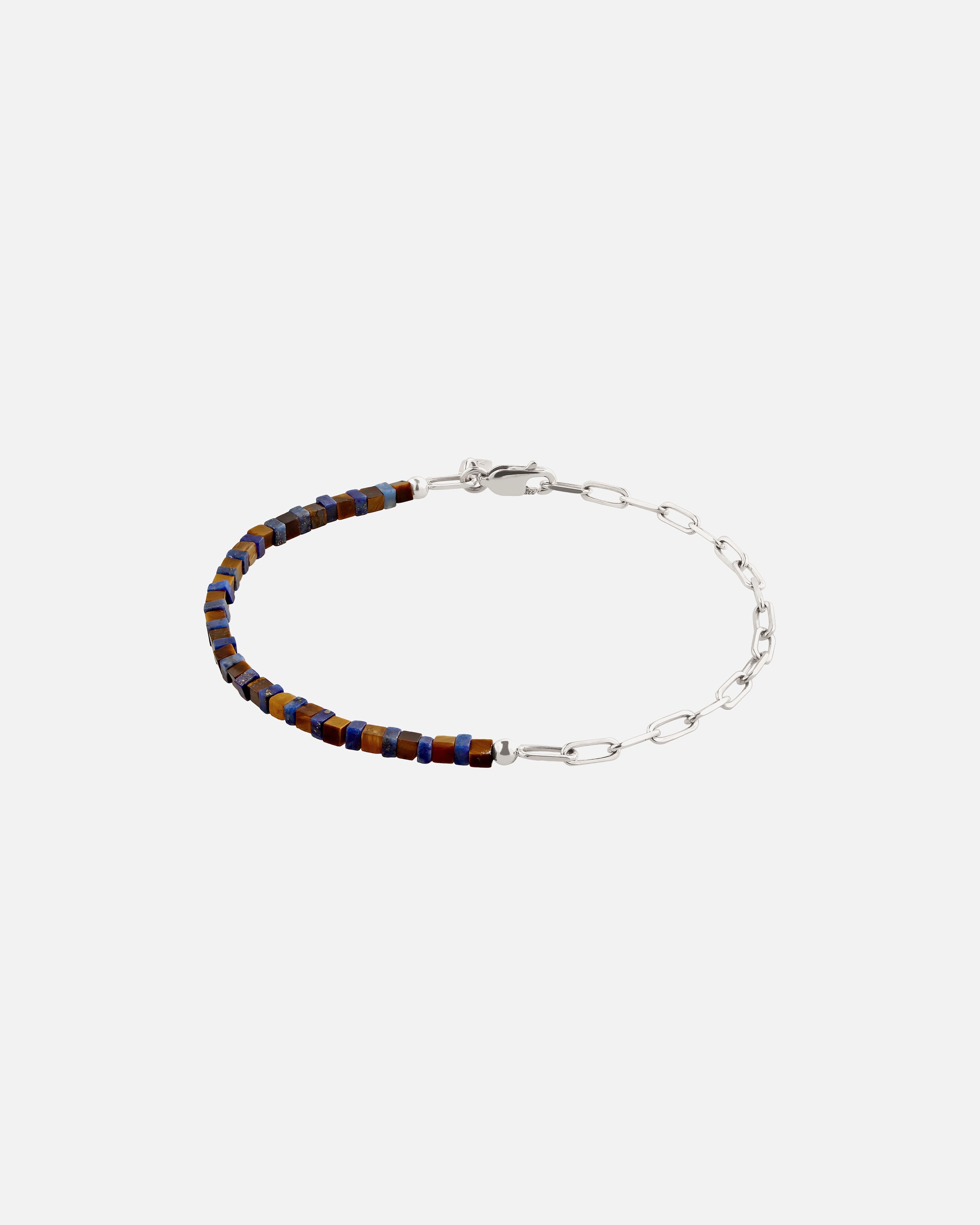 Bracelet pour Homme KUZZOI Bracelet argent Lapis Lazuli Bleu 925 Sterling Silver 19