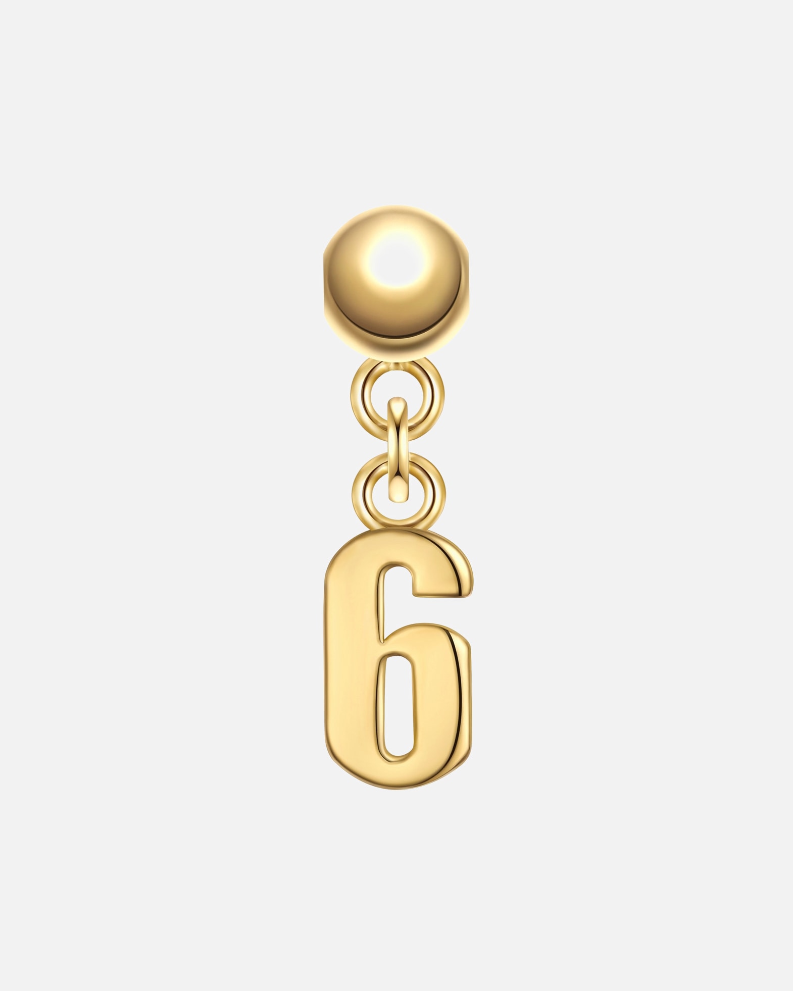 Pendentif pour Femme Glanzstücke München Breloque fantaisie Chiffre 6 en Argent sterling en Or jaune 15,4 mm