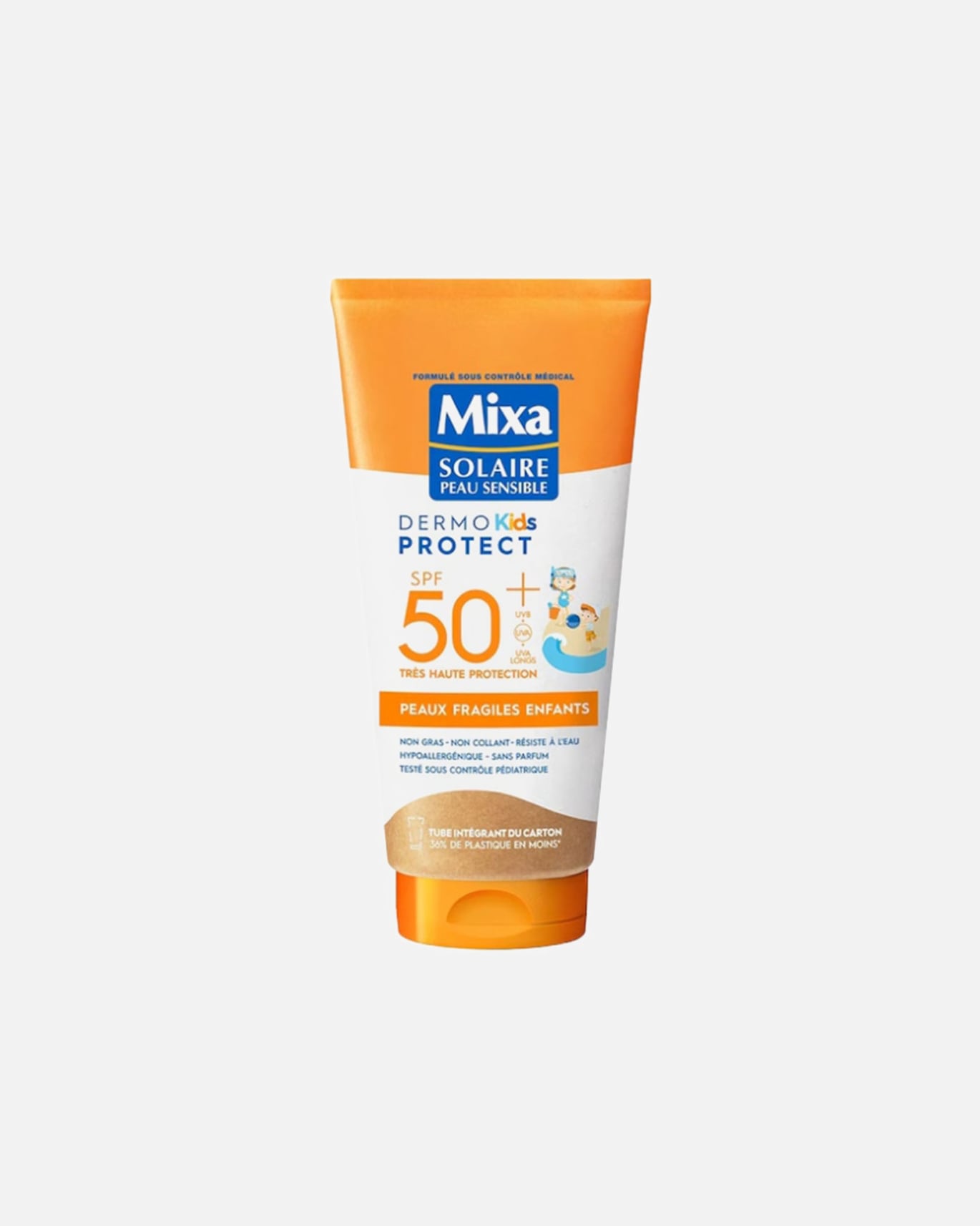 Spray solaire pour Unisexe Mixa Lait Solaire Enfants Dermo Kids Protect SPF50+ - Peaux Fragiles 175 ml