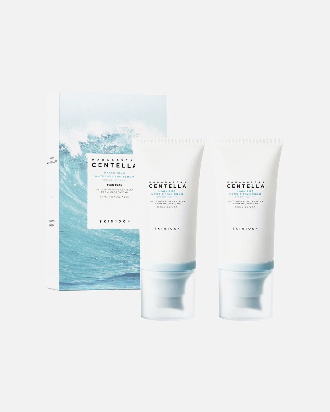 Crème solaire pour Unisexe SKIN1004 Madagascar Centella Hyalu-Cica Water-Fit Sun Serum SPF50+ PA++++ Twin Pack Twin Pack