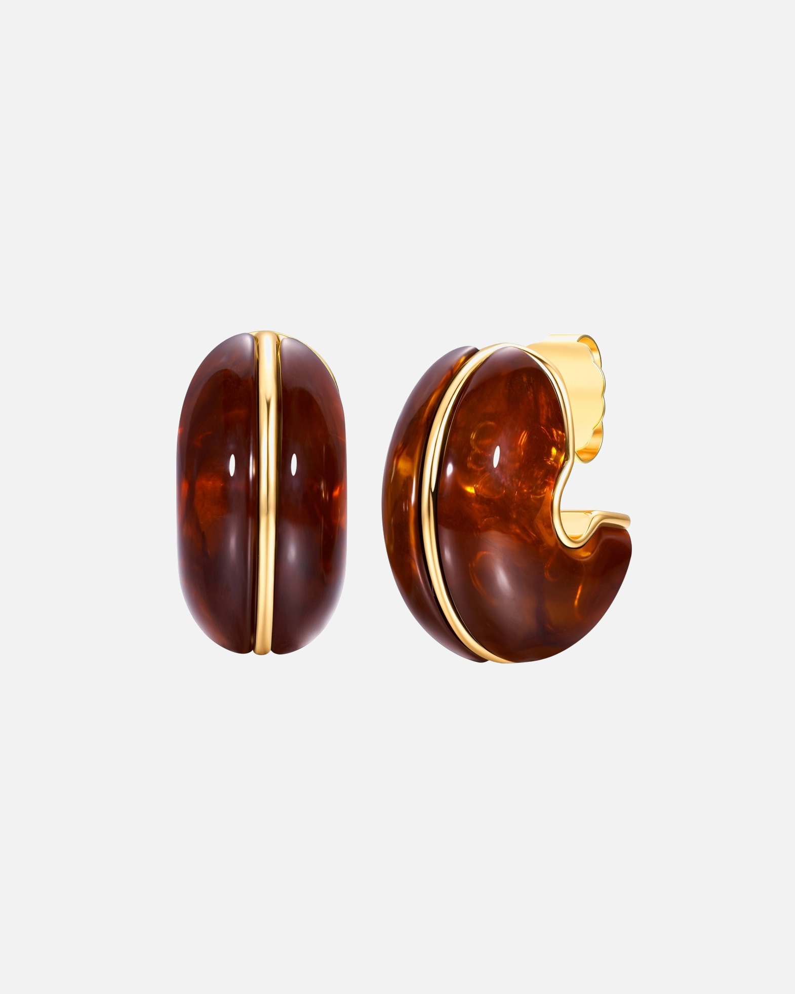Boucles d'oreilles pour Femme Yokoamii Boucles d'oreilles en alliage de métal en doré avec plastique 24,8 mm
