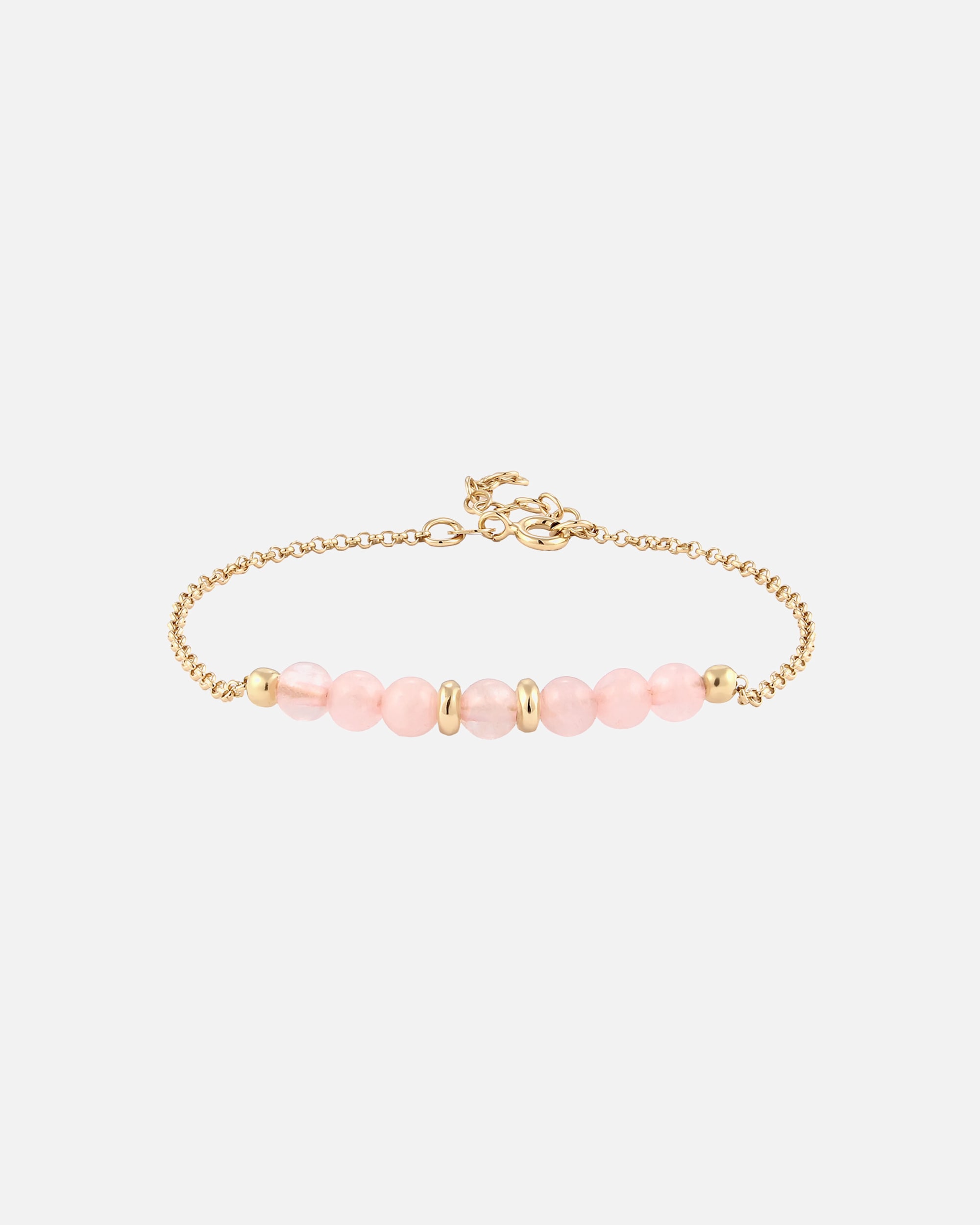 Bracelet pour Femme Elli Bracelet avec perles Quartz Rose 925 Sterling Silver goldfarben