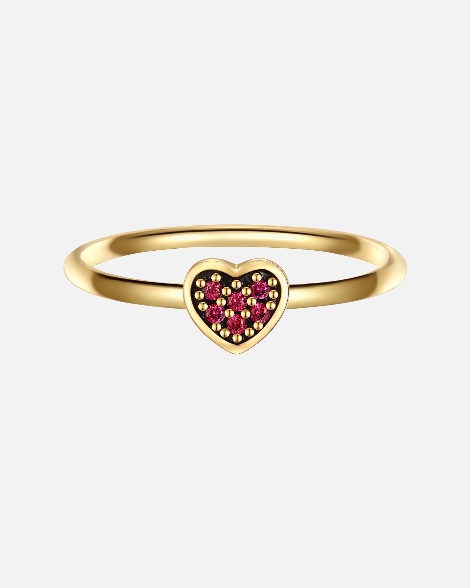 Bague pour Femme Glanzstücke München Bague Coeur en Argent sterling en Or jaune 50