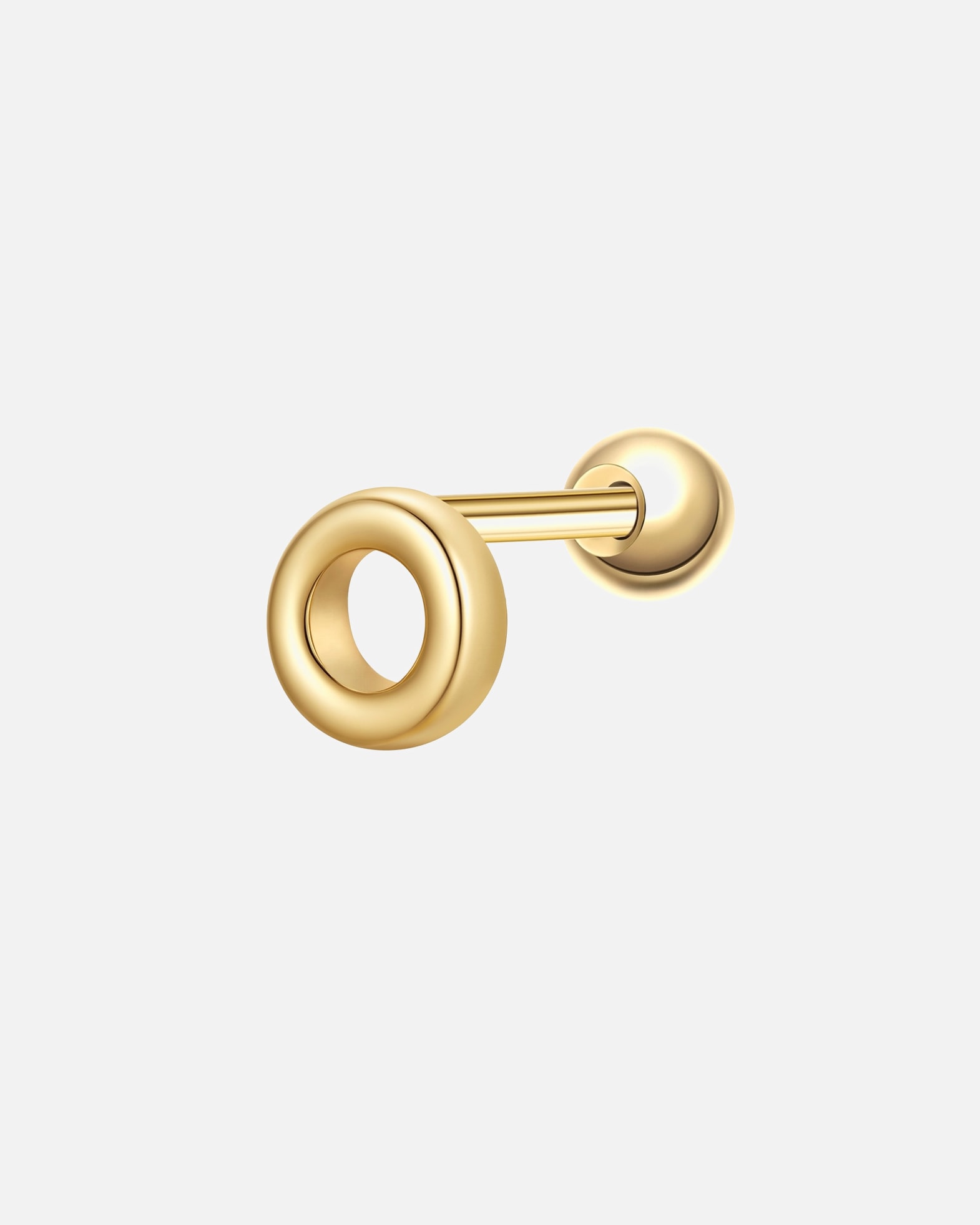 Boucles d'oreilles pour Femme Glanzstücke München Piercing Lettre O en argent sterling en or jaune 4,0 mm