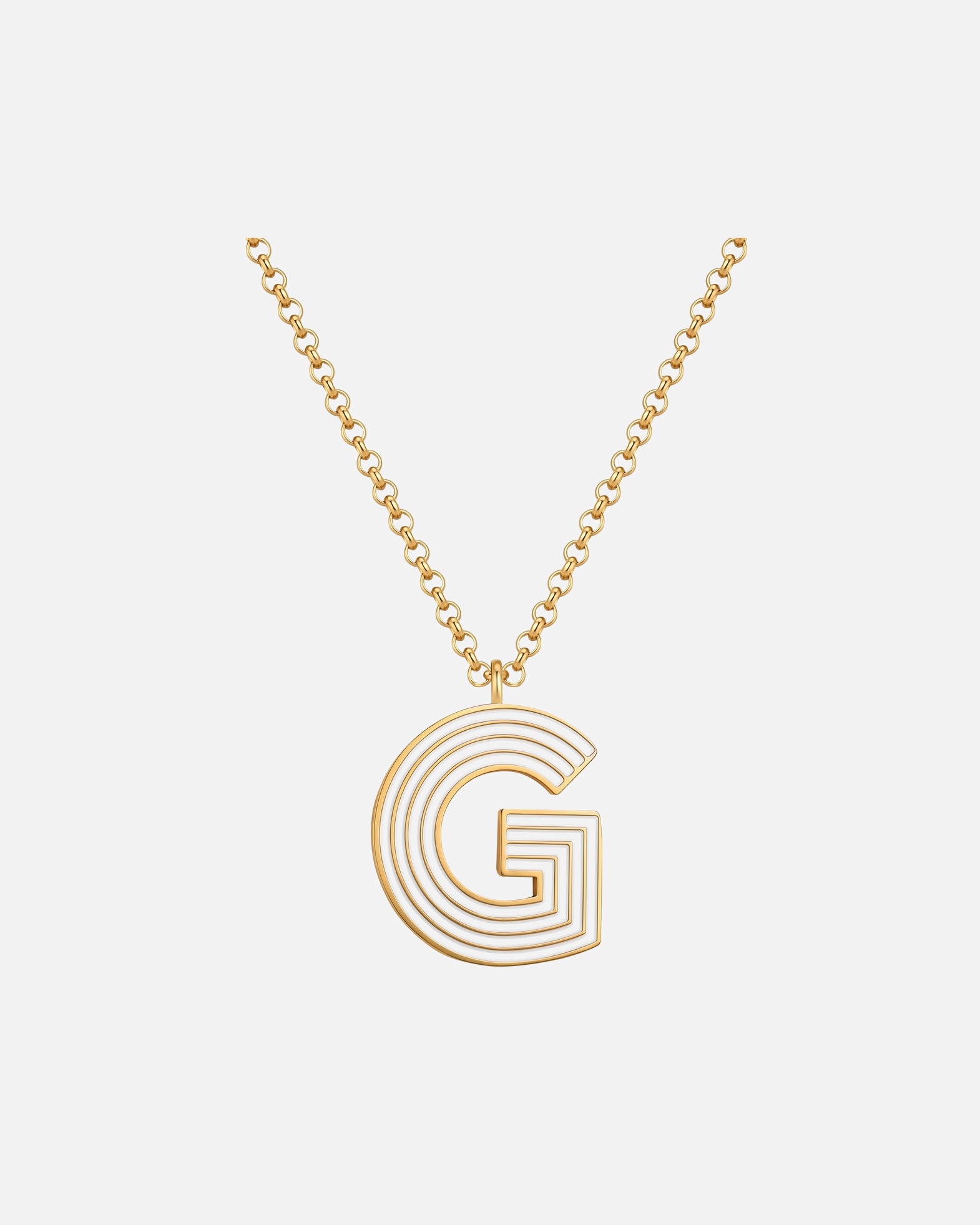 Collier pour Femme Glanzstücke München Collier Lettre G en Acier Inoxydable en Doré 40,0 cm Basiskette + 5,0 cm Verlängerung