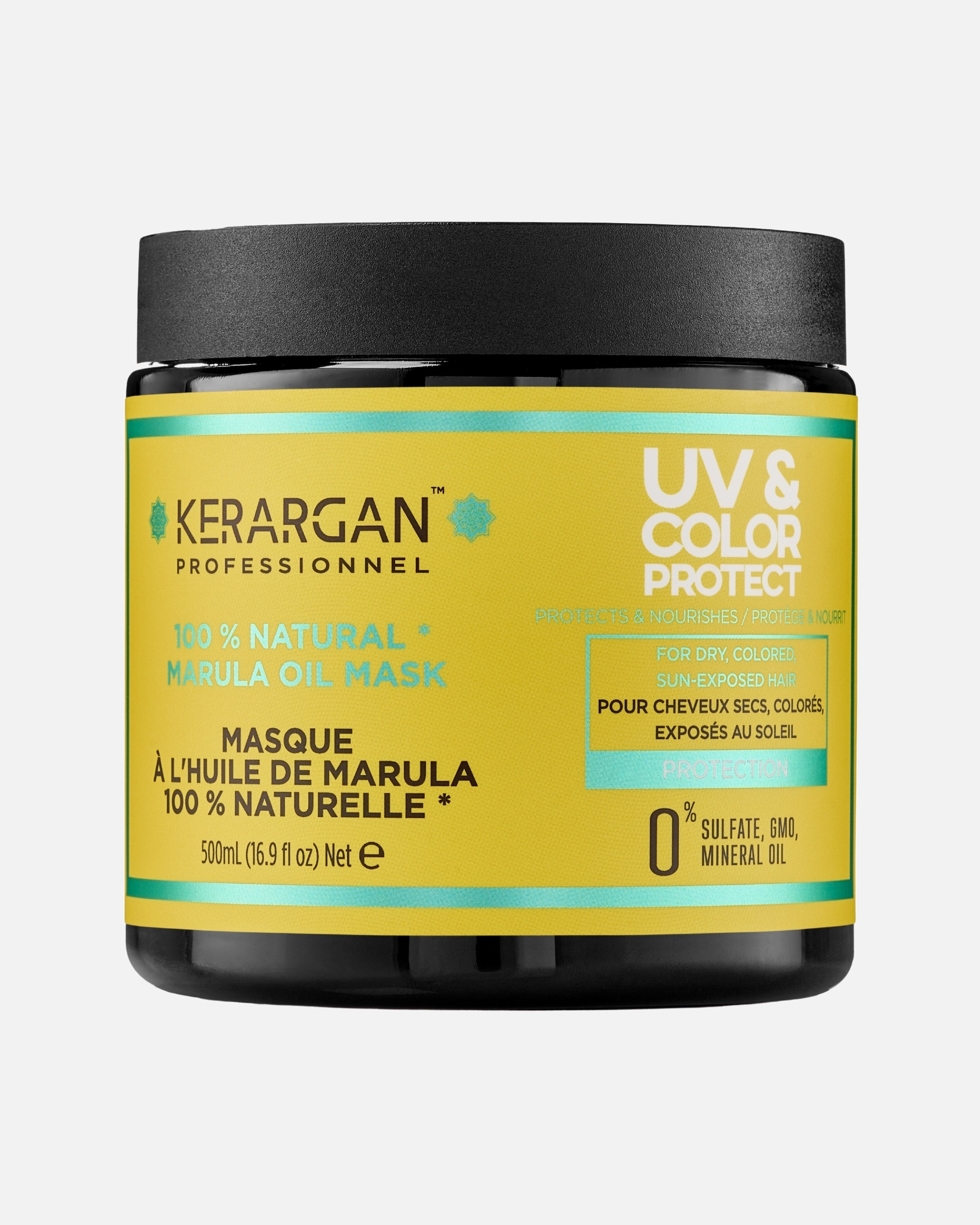 Masque capillaire pour Unisexe Kerargan Kerargan - Masque Protecteur UV & Couleur à l'Huile de Marula - 500ml Kerargan - Masque Protecteur UV & Couleur à l'Huile de Marula - 500ml