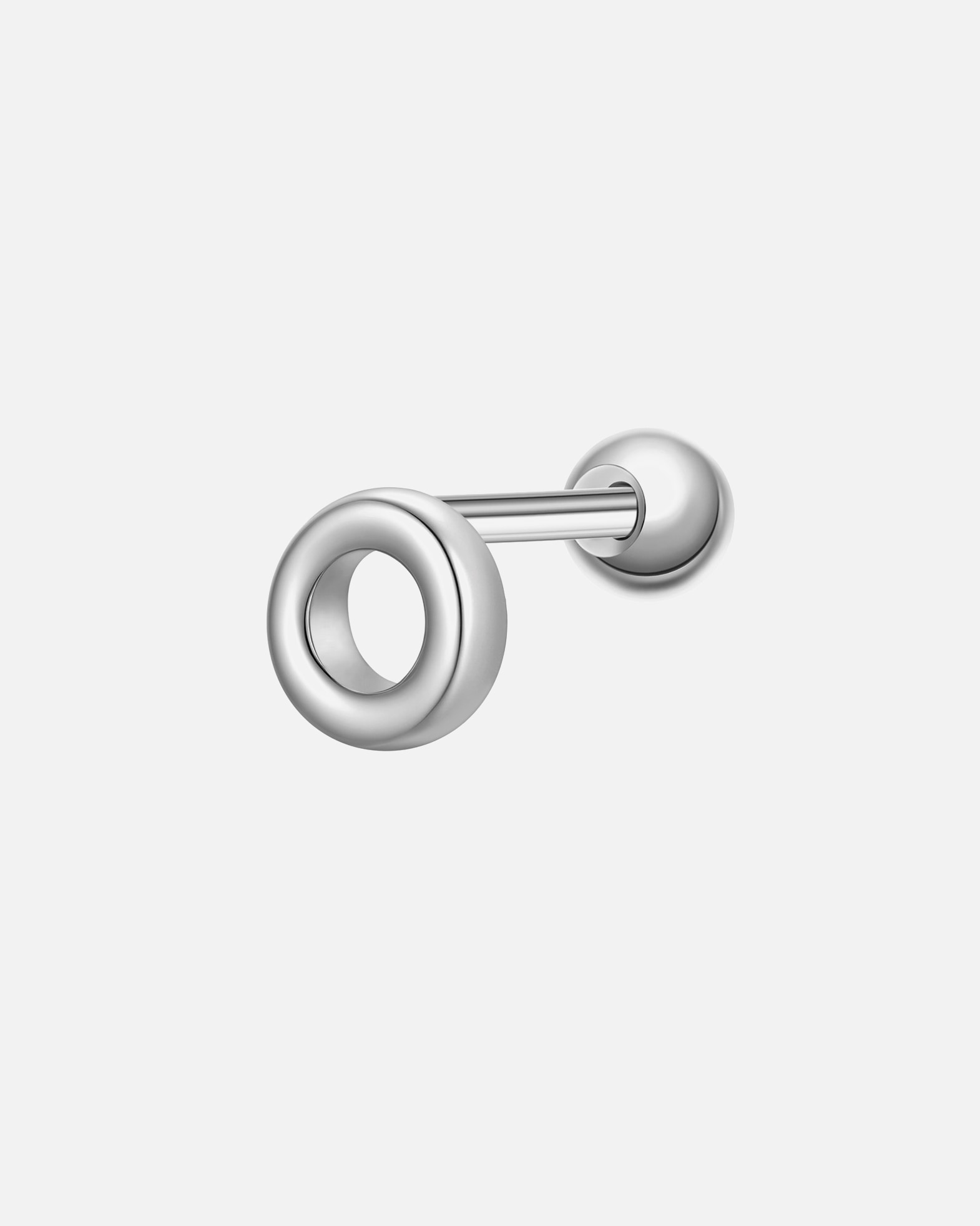 Boucles d'oreilles pour Femme Glanzstücke München Piercing Lettre O en argent sterling en argent 4,0 mm