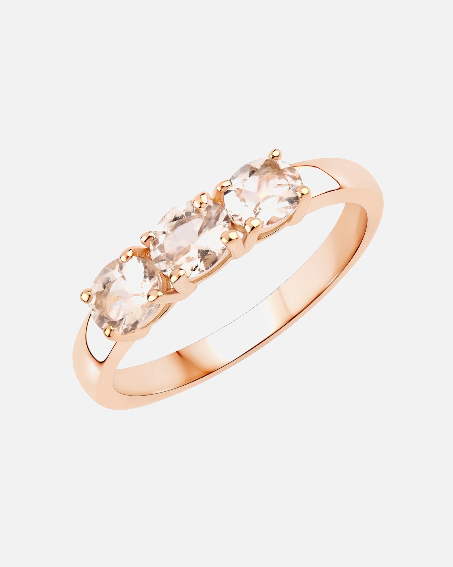 Bague pour Femme Rafaela Donata Bague Argent sterling Morganite en Or rose 56