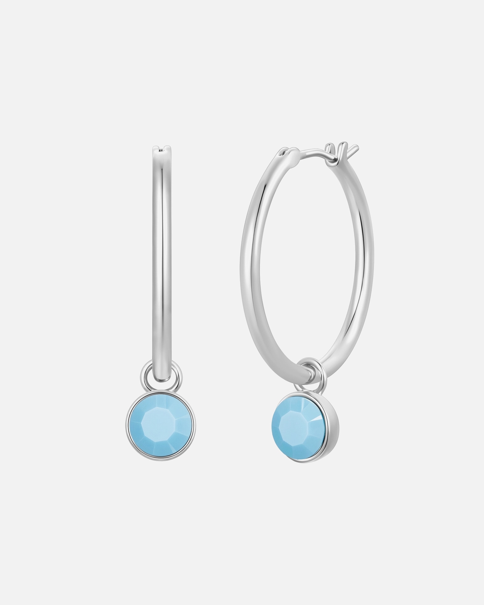 Créoles pour Femme Lulu & Jane Créoles en laiton en Argent avec Cristal 31,5 mm
