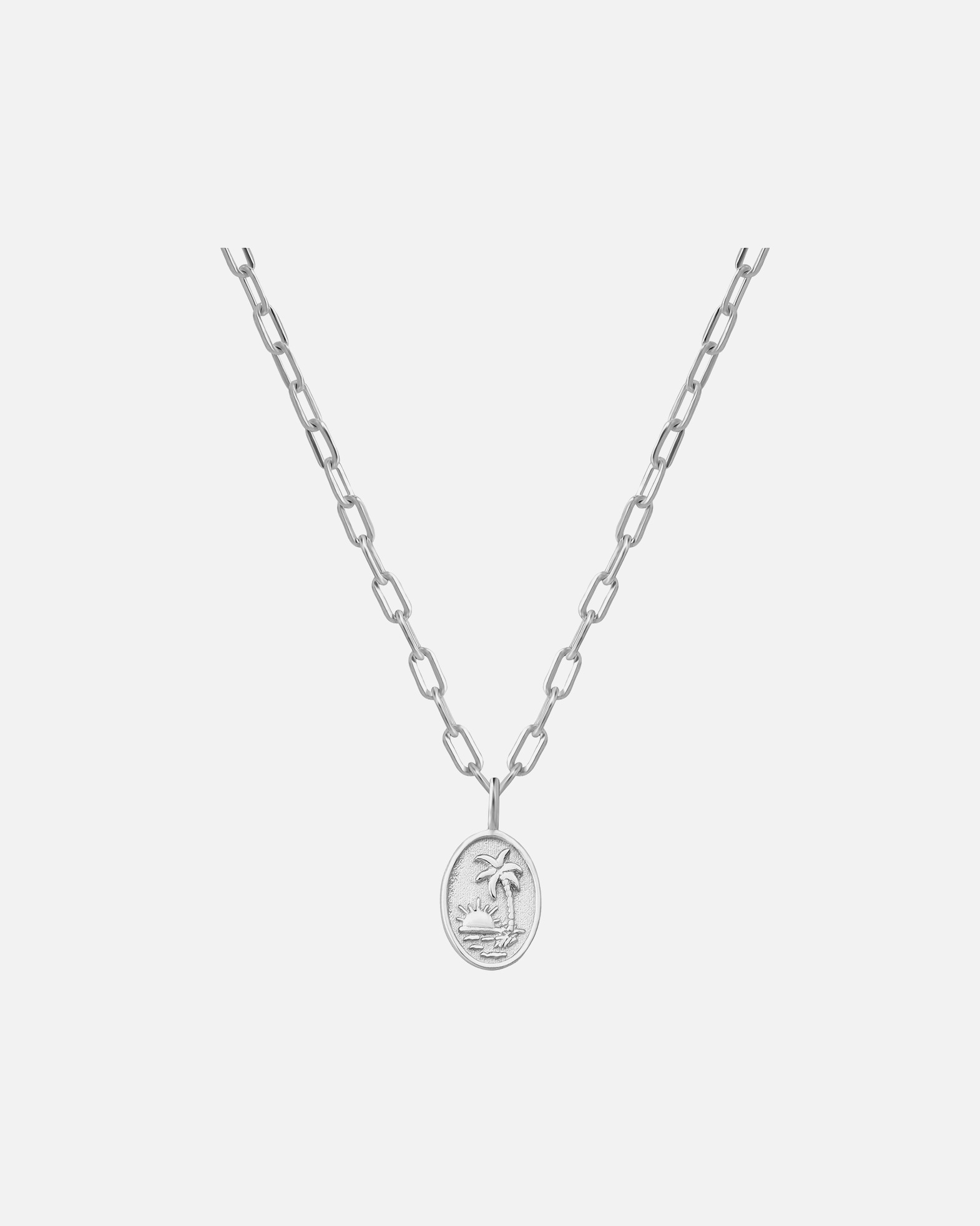 Collier pour Femme Glanzstücke München Collier Coucher de soleil/palme en argent sterling en argent 40,0 cm Basiskette + 5,0 cm Verlängerung