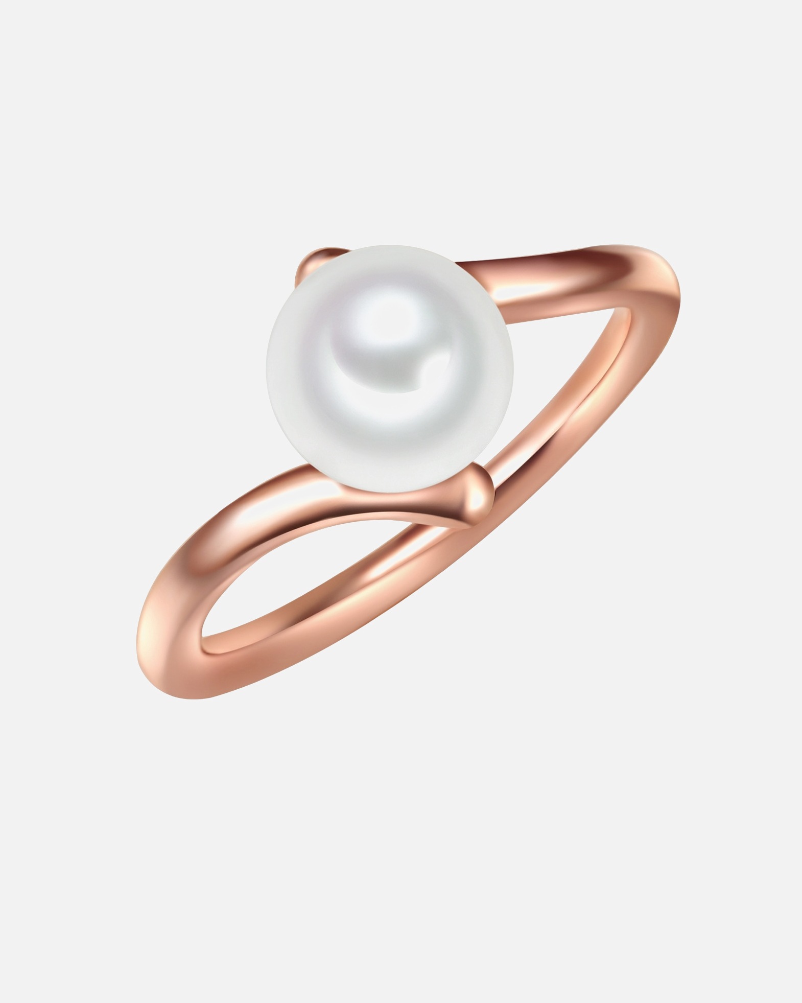 Bague pour Femme Valero Pearls Bague en argent Argent sterling Perle de culture d'eau douce en Or rose 58