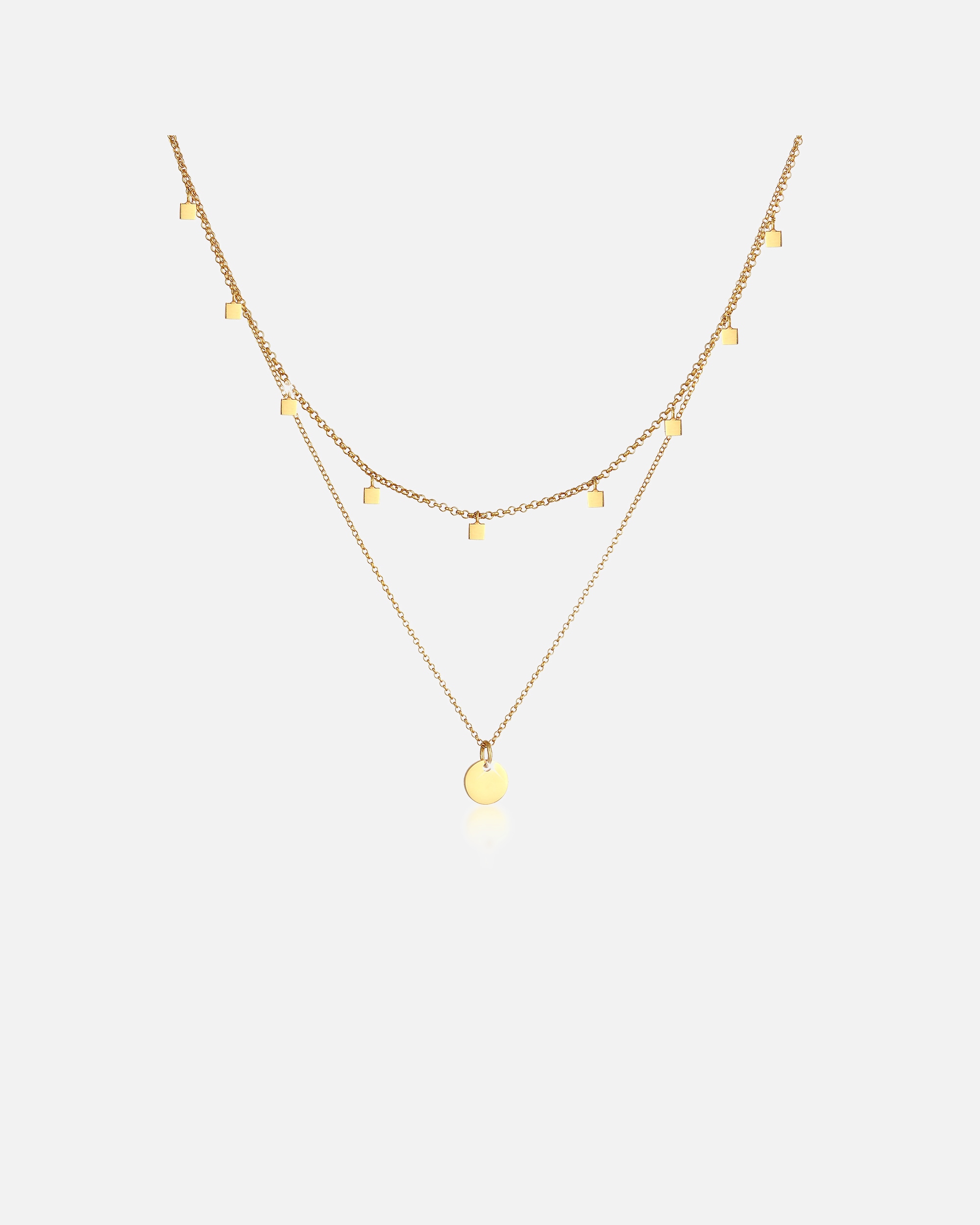 Collier pour Femme Elli Femmes Ensemble Choker Couches Plaquette Look Géo en Argent Sterling 925 goldfarben