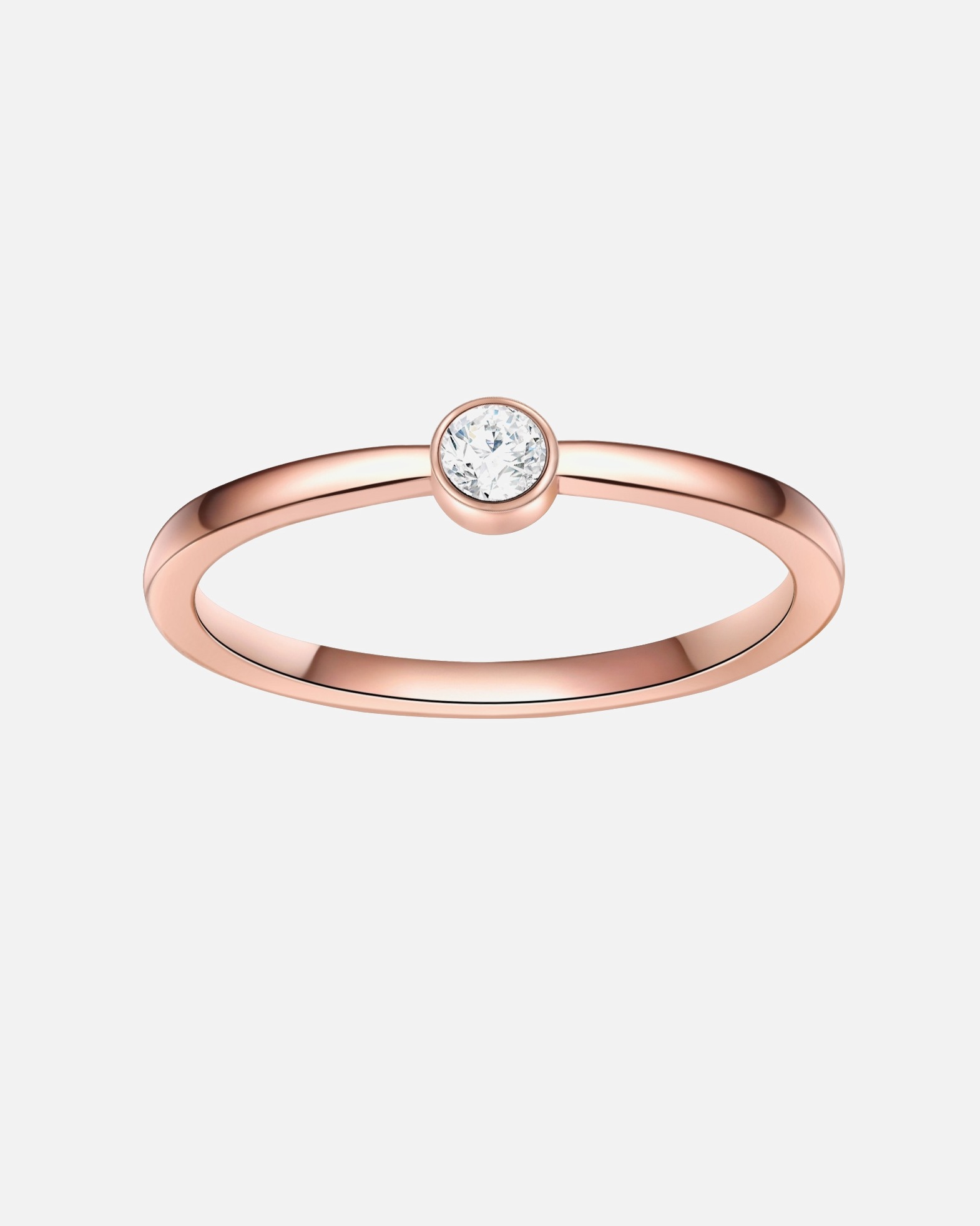 Bague pour Femme Bague en acier inoxydé Acier inoxydable Oxyde de zirconium (CZ) en Or rose 52