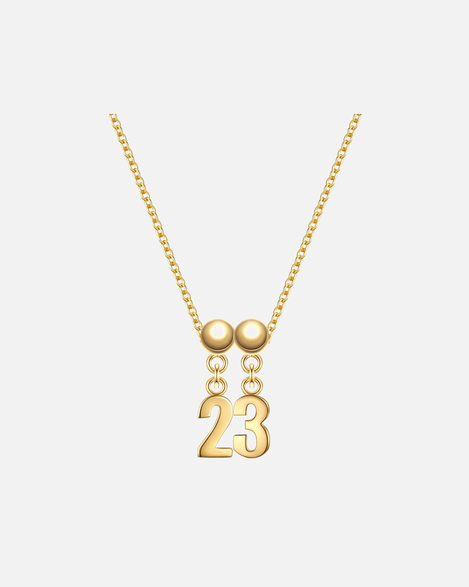 Parure de bijoux pour Femme Glanzstücke München Set (chaîne + 2 charms) Chiffre 23 en Argent sterling en Or jaune 45,0 cm