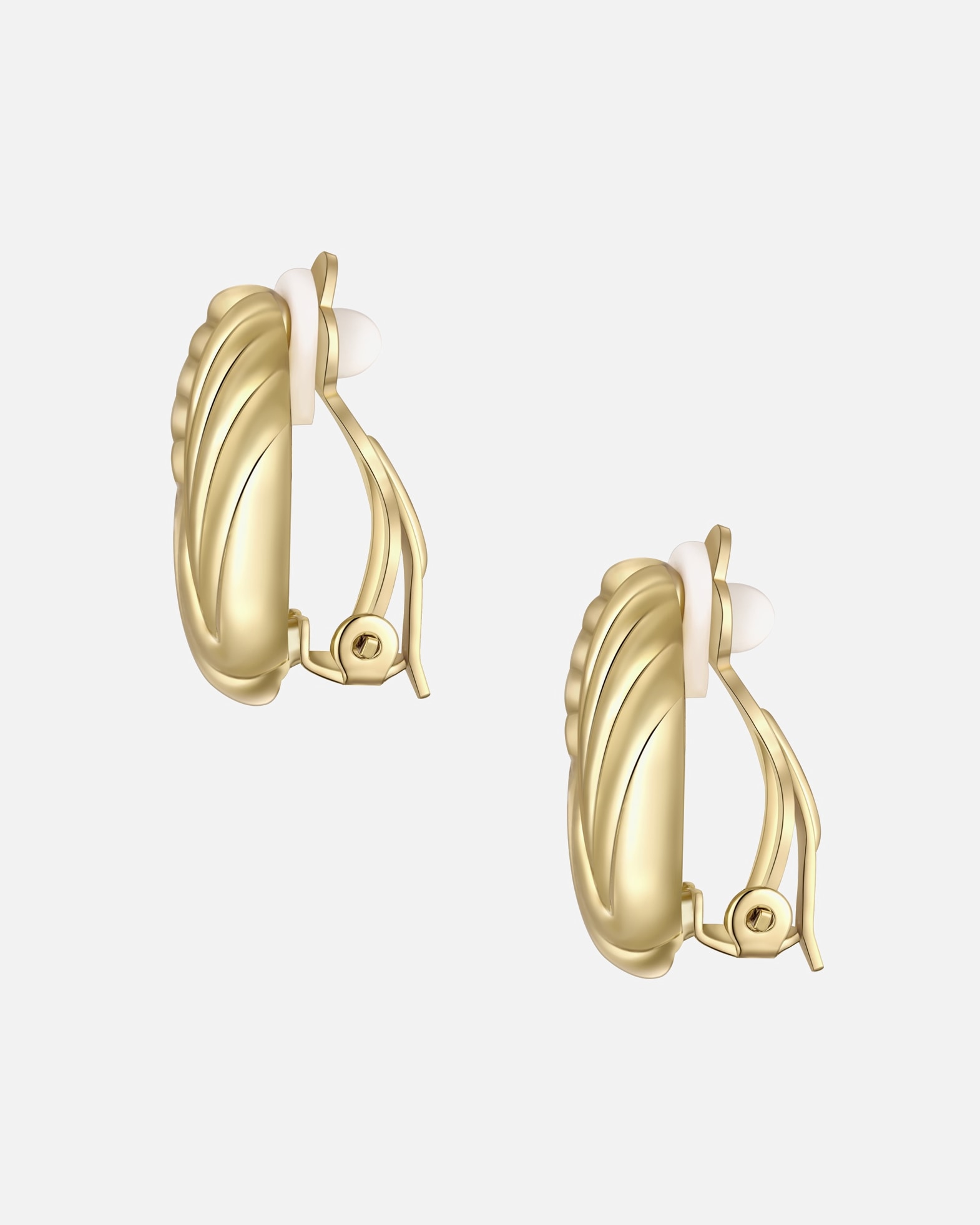Boucles d'oreilles pour Femme Yokoamii Clips d'oreilles en alliage de métal doré 23,4 mm