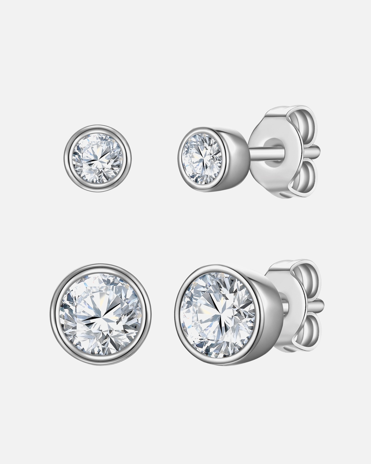 Boucles d'oreilles pour Femme Rafaela Donata Ensemble (lot de 2 paires de boucles) en Argent sterling en Argent 6,2/4,2 mm
