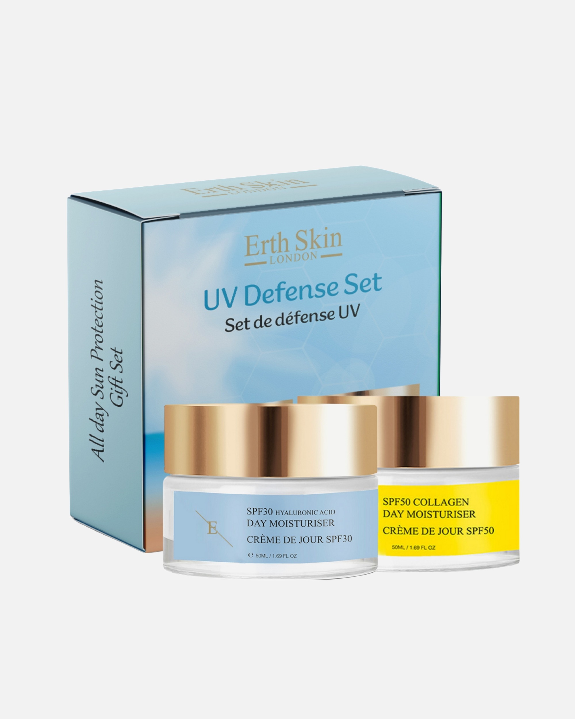 Coffret soin visage pour Femme ErthSkin London Duo SPF 30 et 50 1 pièce