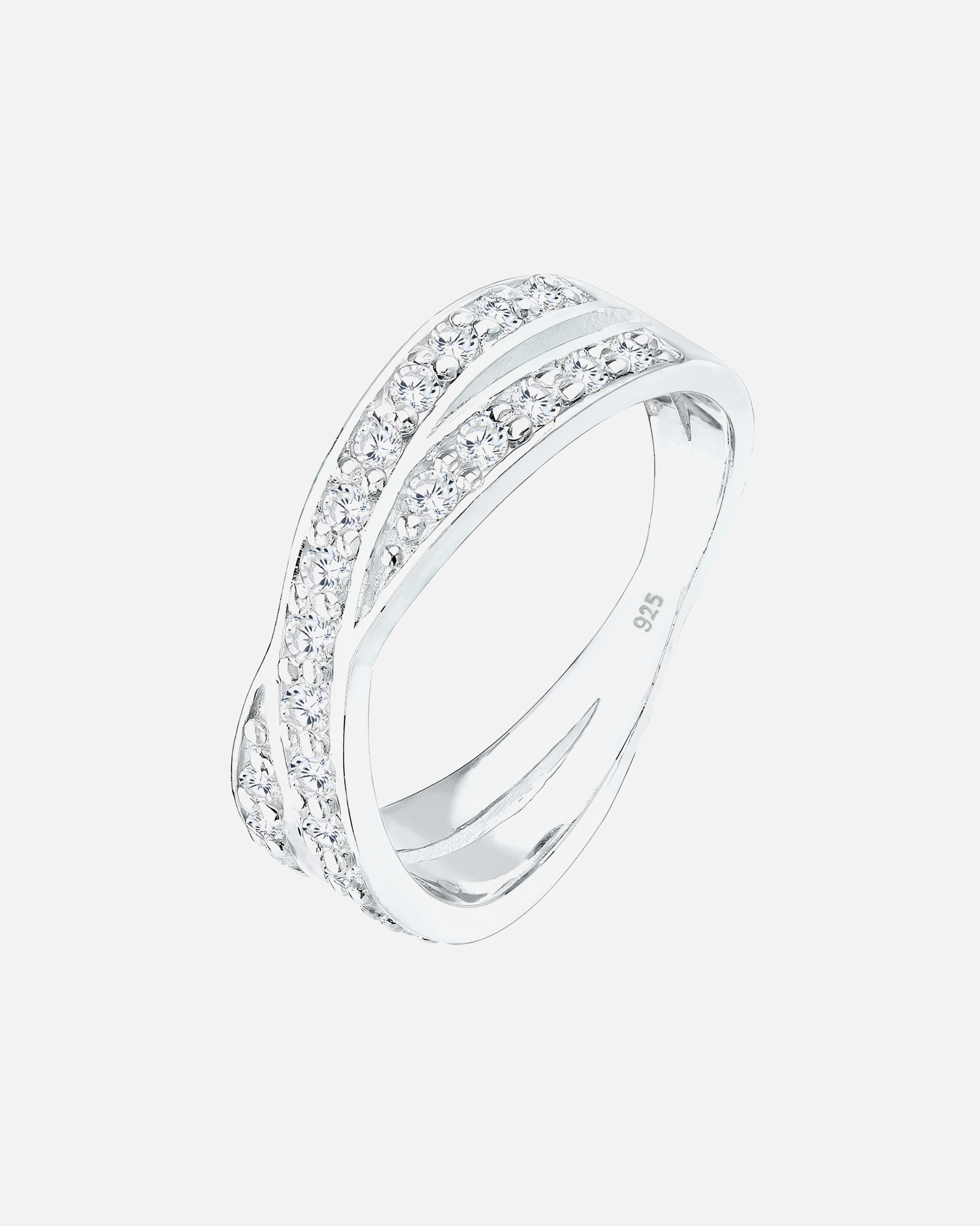Bague pour Femme Elli Femme l'Engagement Pétille avec des Cristaux de Zircone en Argent Sterling 925 58