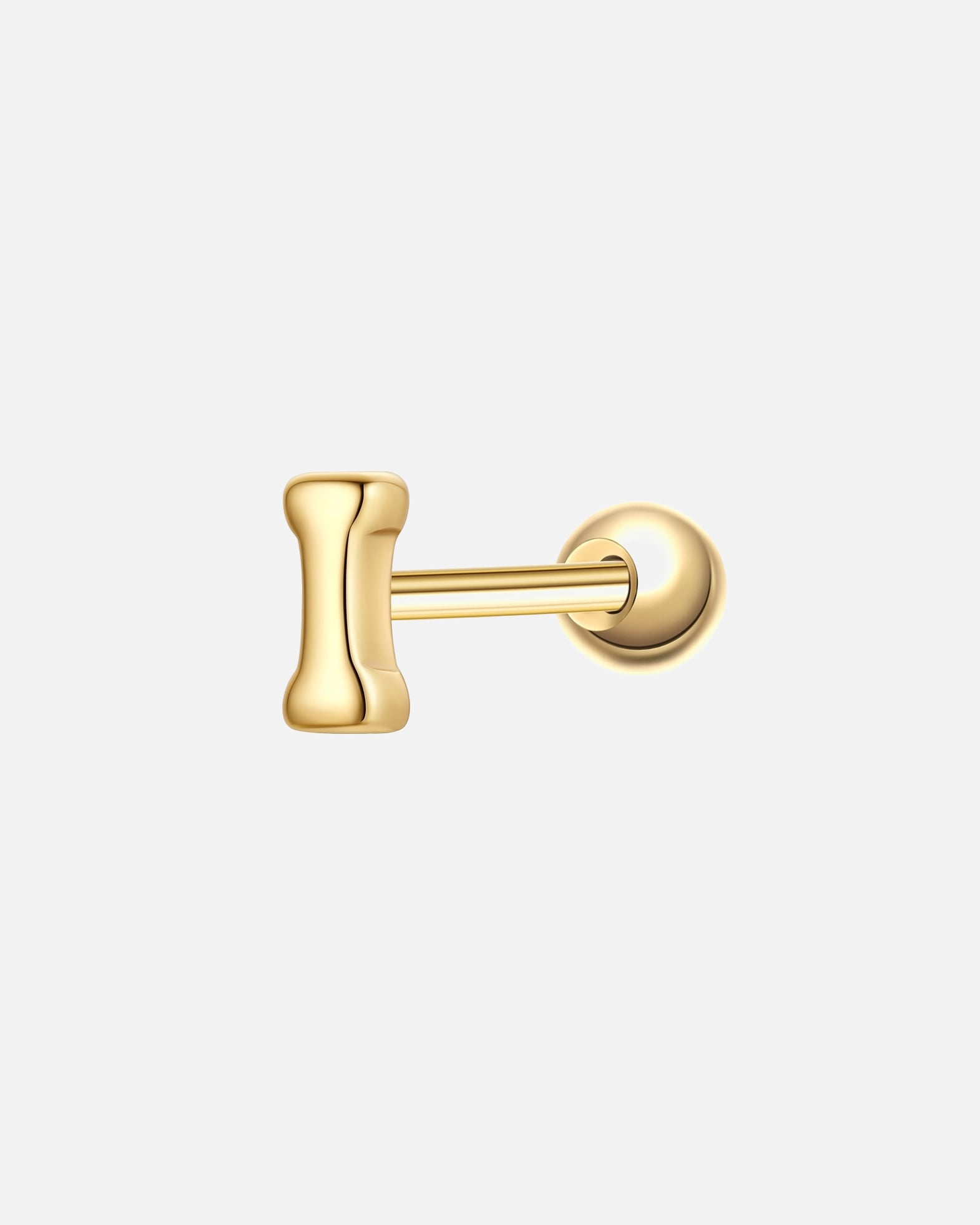 Boucles d'oreilles pour Femme Glanzstücke München Piercing Lettre I en argent sterling en or jaune 4,3 mm
