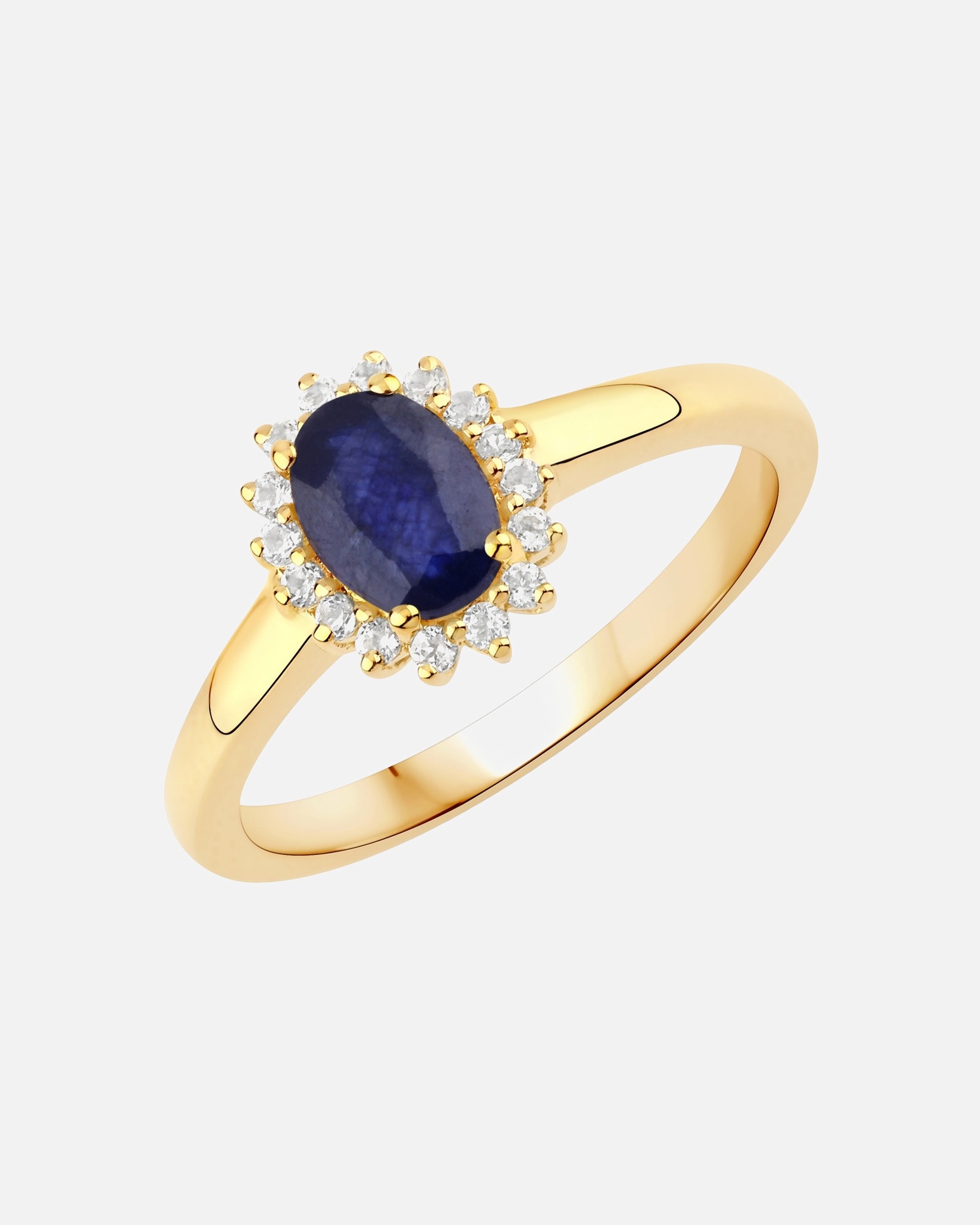 Bague pour Femme Rafaela Donata Bague Argent sterling Saphir (verre rempli) en Or jaune 58