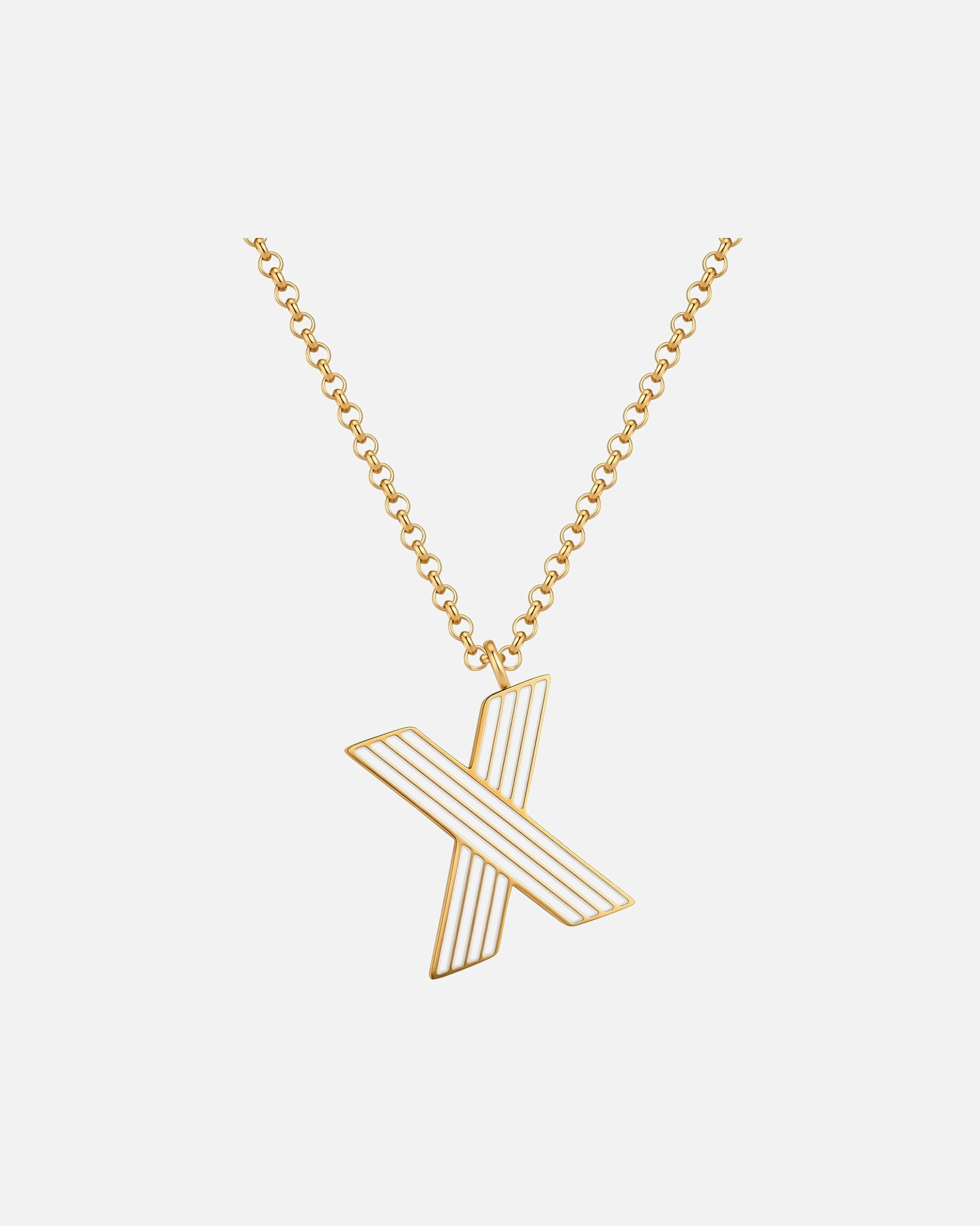 Collier pour Femme Glanzstücke München Collier Lettre X en Acier Inoxydable en Doré 40,0 cm Basiskette + 5,0 cm Verlängerung
