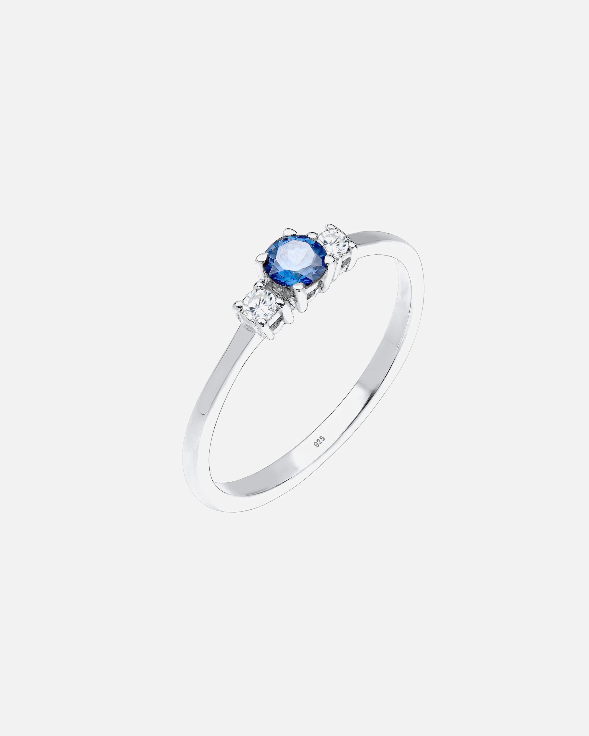 Bague pour Femme Elli Bague de fiançailles zirconium bleu saphir 925 Argent 56