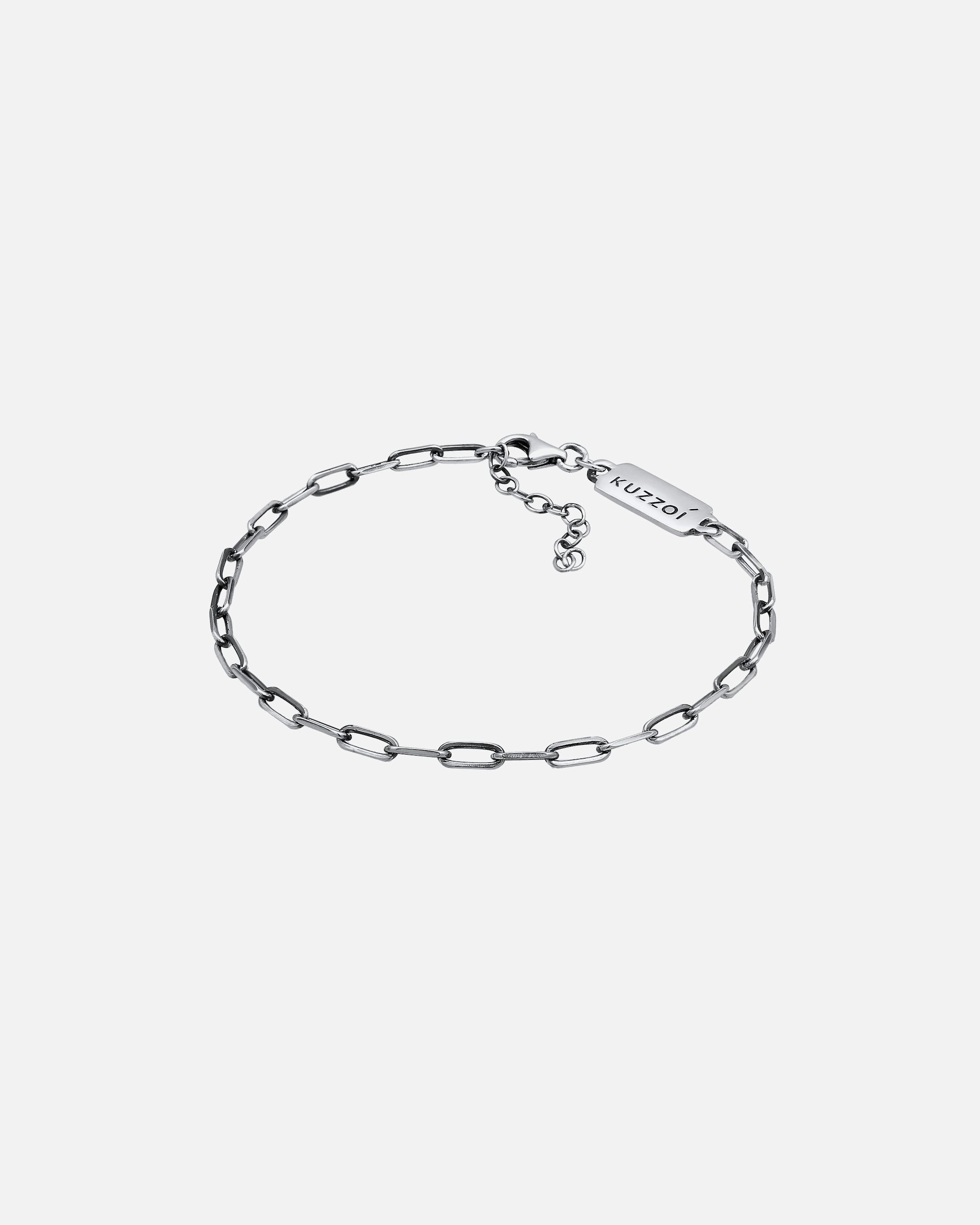 Bracelet pour Homme KUZZOI Collier à maillons Ovale pour homme en Argent 925 Noir