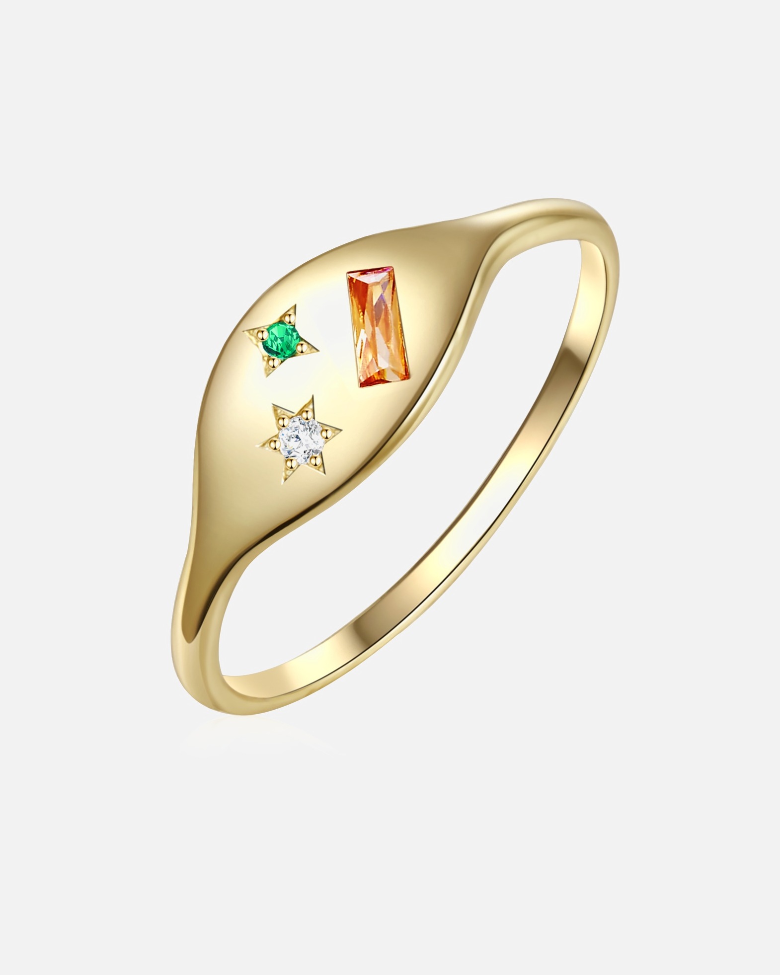 Bague pour Femme Glanzstücke München Bague en argent Argent sterling Oxyde de zirconium (CZ) en Or jaune 58