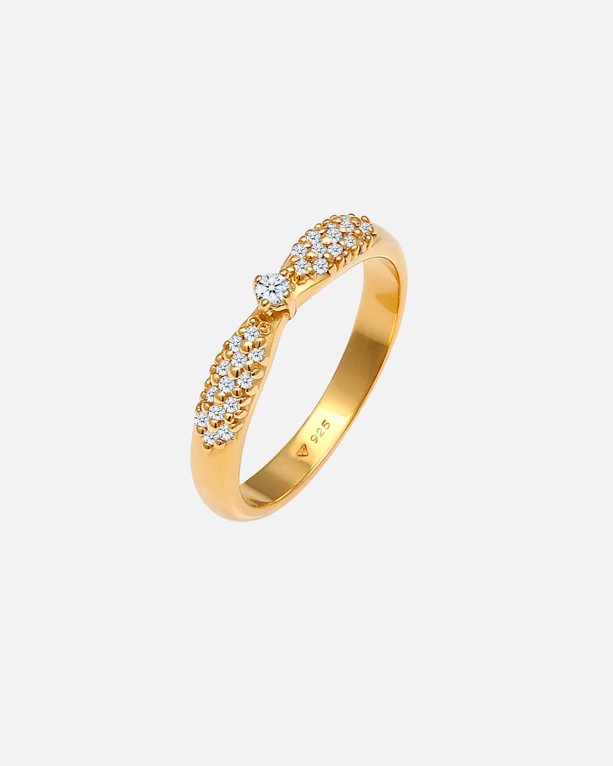 Bague pour Femme Elli DIAMONDS Fiançailles Glamour Diamant (0,16 ct) 925 Argent 54