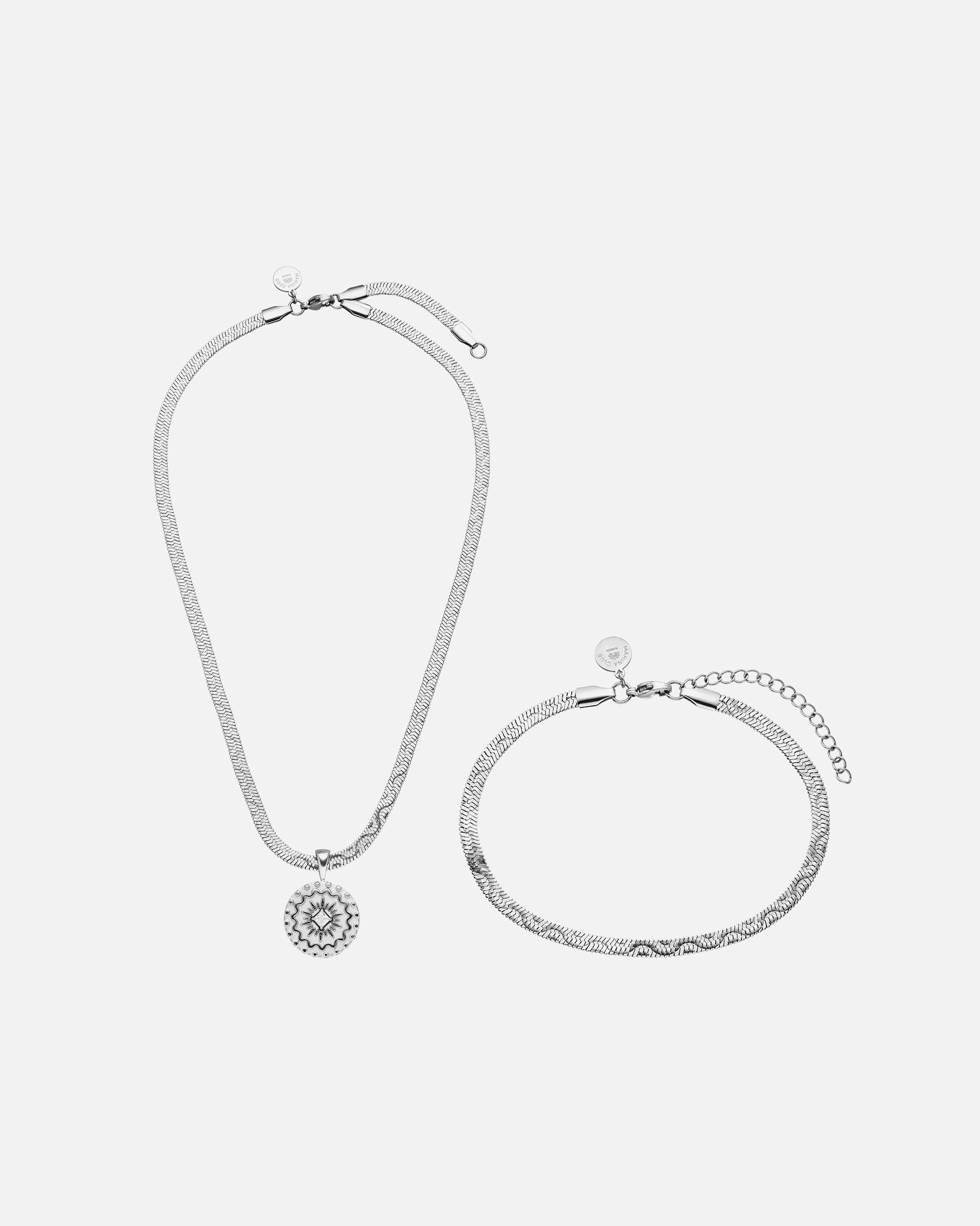 Parure de bijoux pour Unisexe Purelei Blissful Ensemble de bijoux 100% acier inoxydable Argent