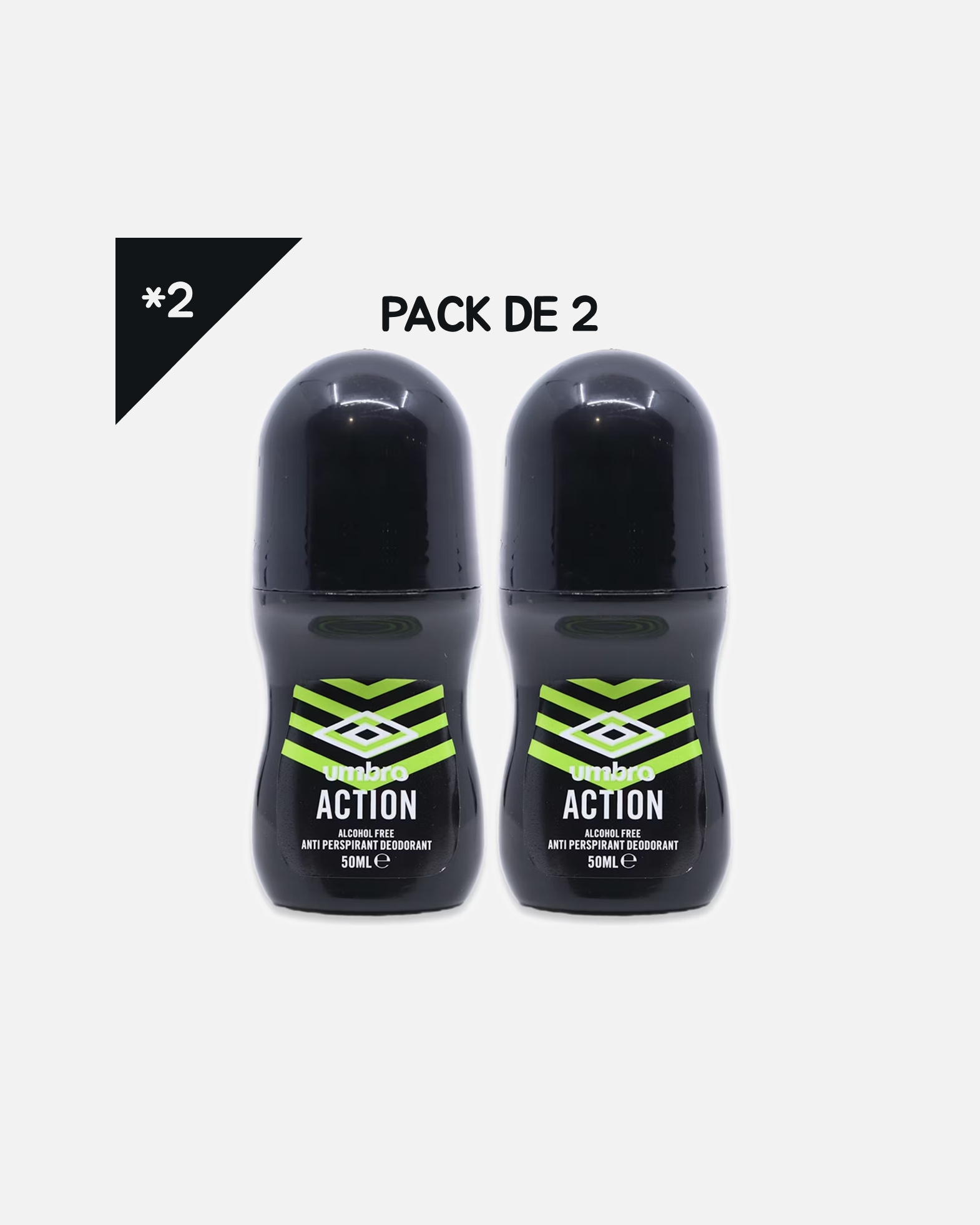 Déodorant pour Unisexe Umbro Déodorant Roll On Action 50 ml * 2
