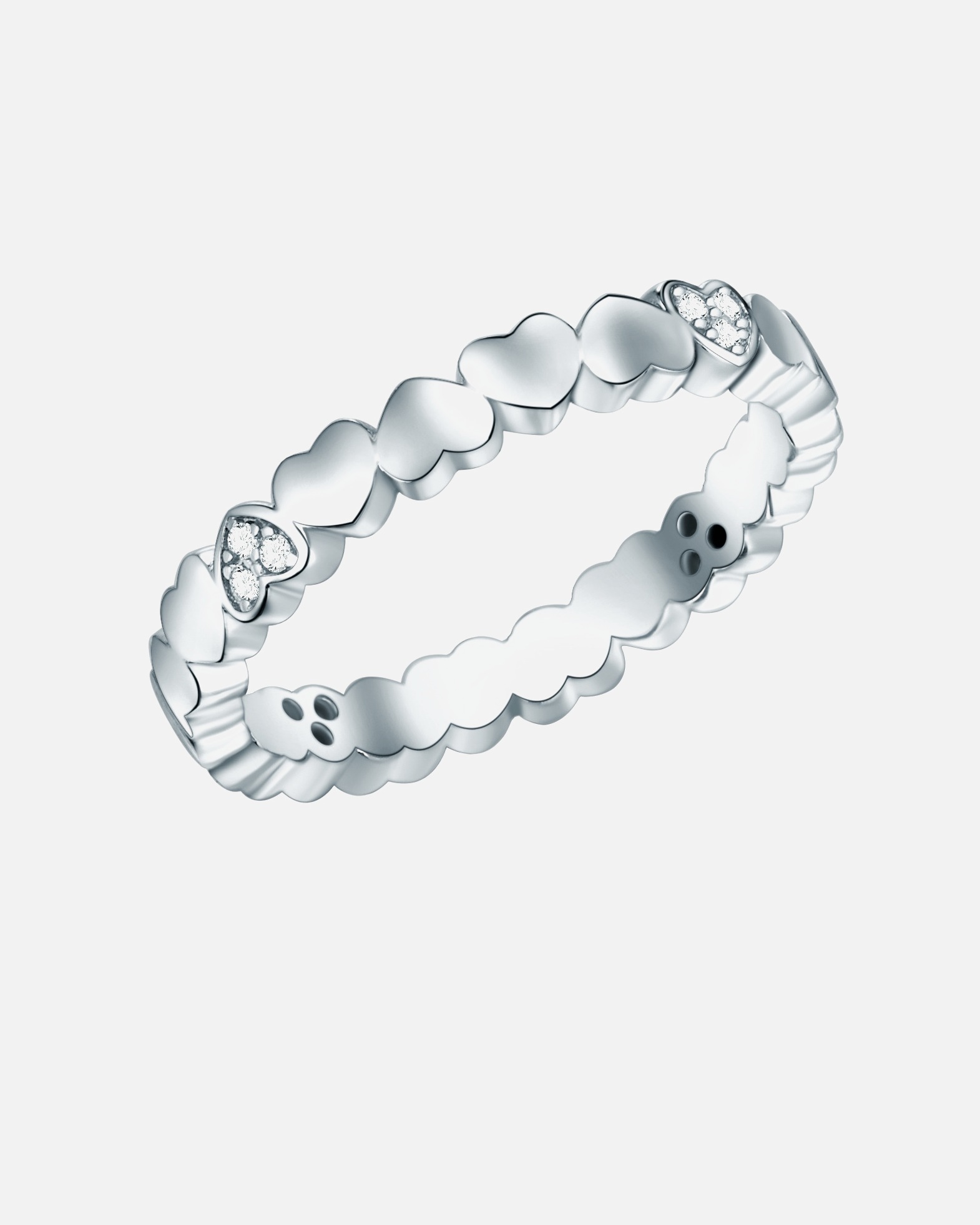 Bague pour Femme Bague en argent Coeur Argent sterling Oxyde de zirconium (CZ) en Argent 56