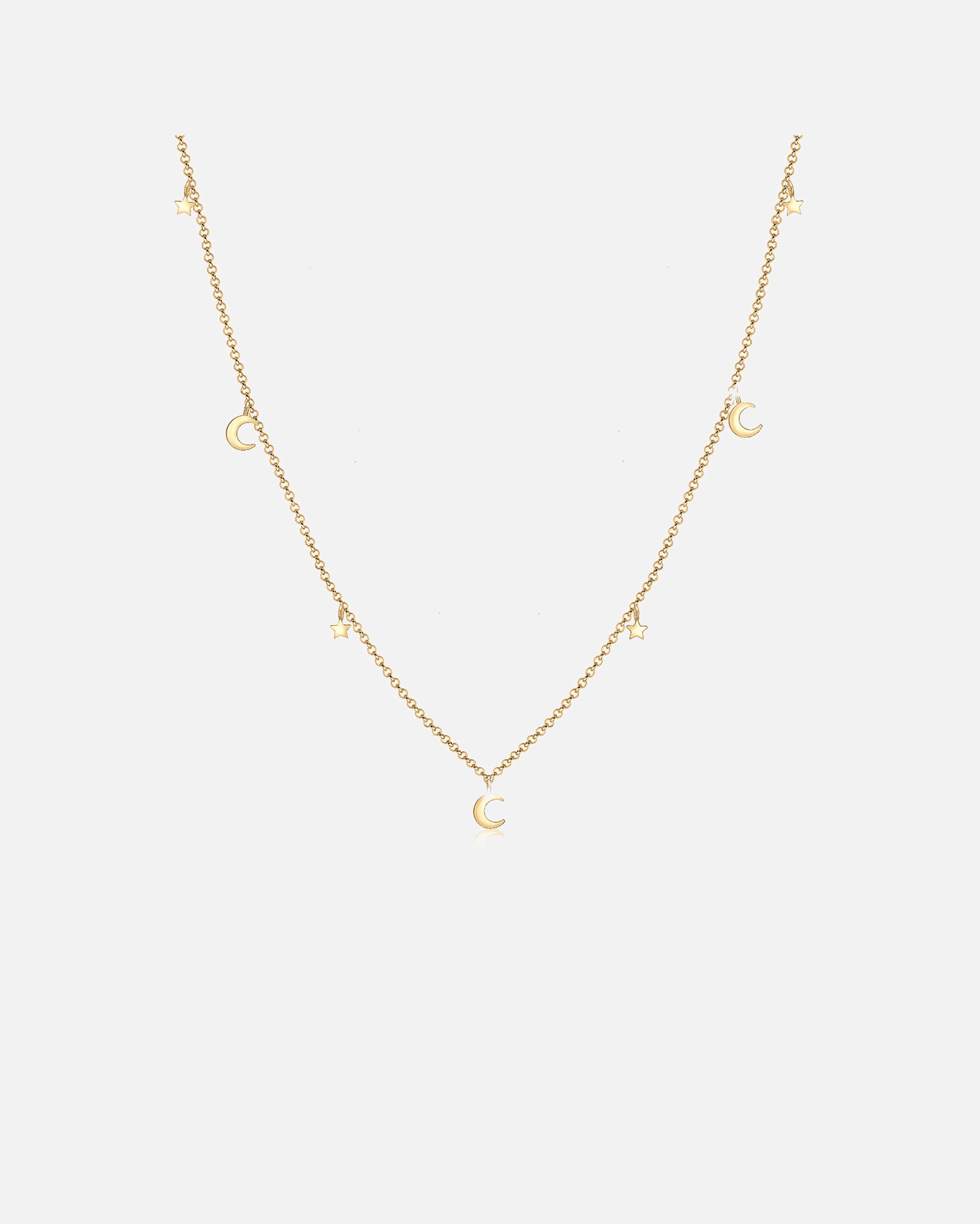 Collier pour Femme Elli Femme Demi-Lune Étoile en Argent Sterling (925/1000) goldfarben