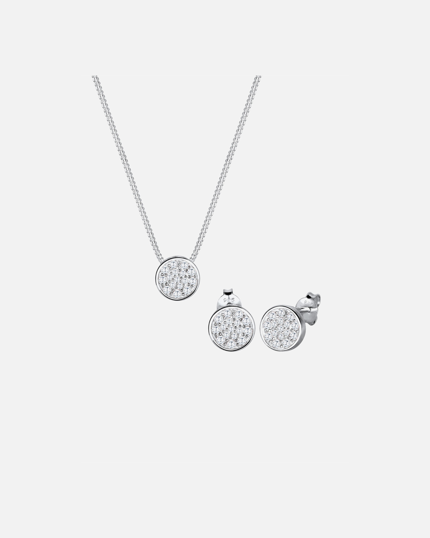 Parure de bijoux pour Femme Elli Rond Femme Argent (925/1000) Cristaux de Zircone 45 cm