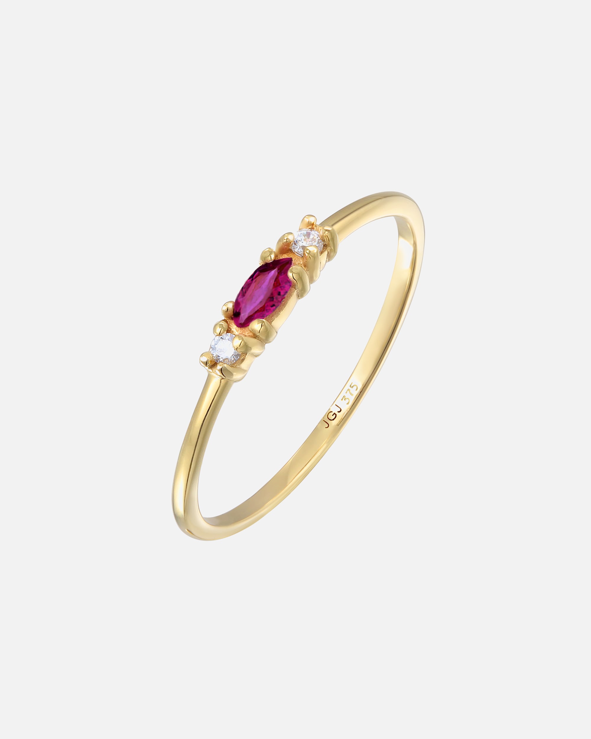 Bague pour Femme Elli PREMIUM Vintage Zirkonia Marquise synth. Saphir 375 Gelbgold 54